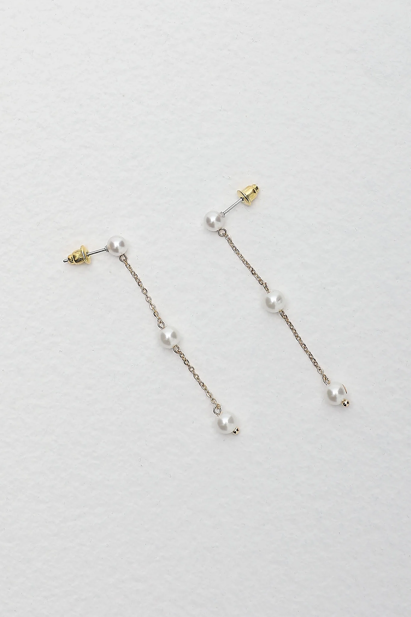 Ophir Chain Drop Earrings Gold Pearl - Image 2