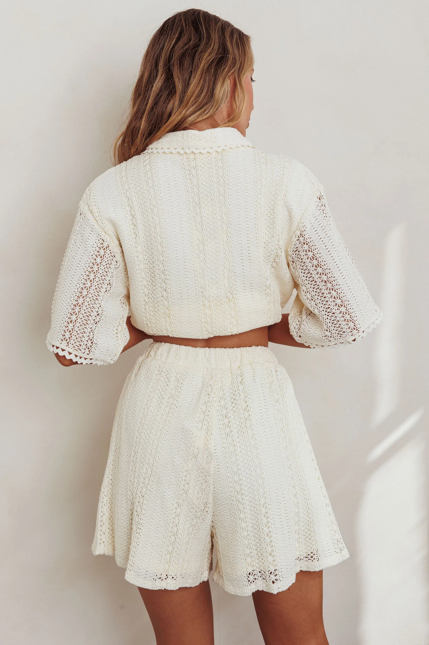 Ottawa Crochet Lace Shorts Oat - Image 4