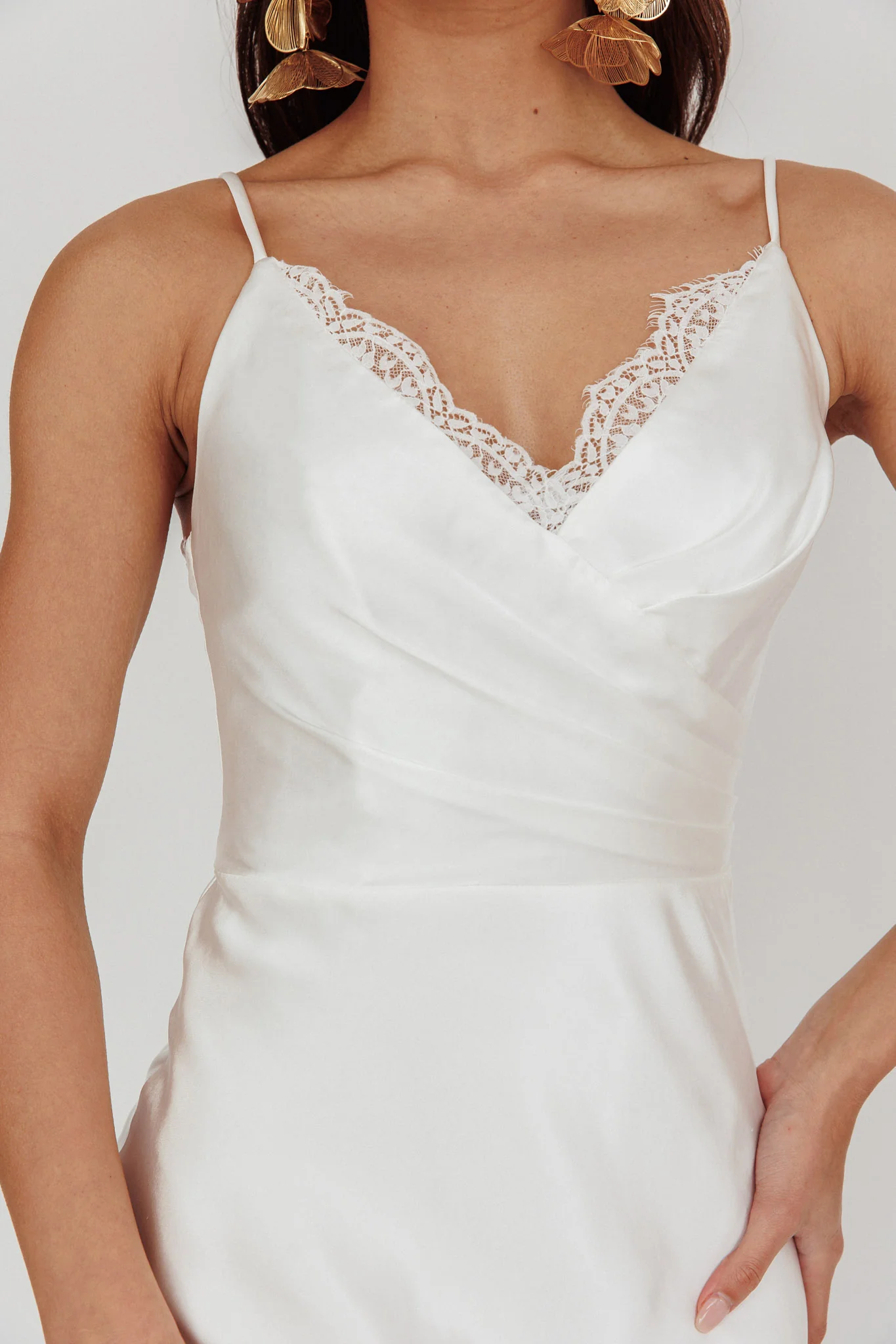 Our Story Surplice Neckline Maxi Dress Off White - Image 3