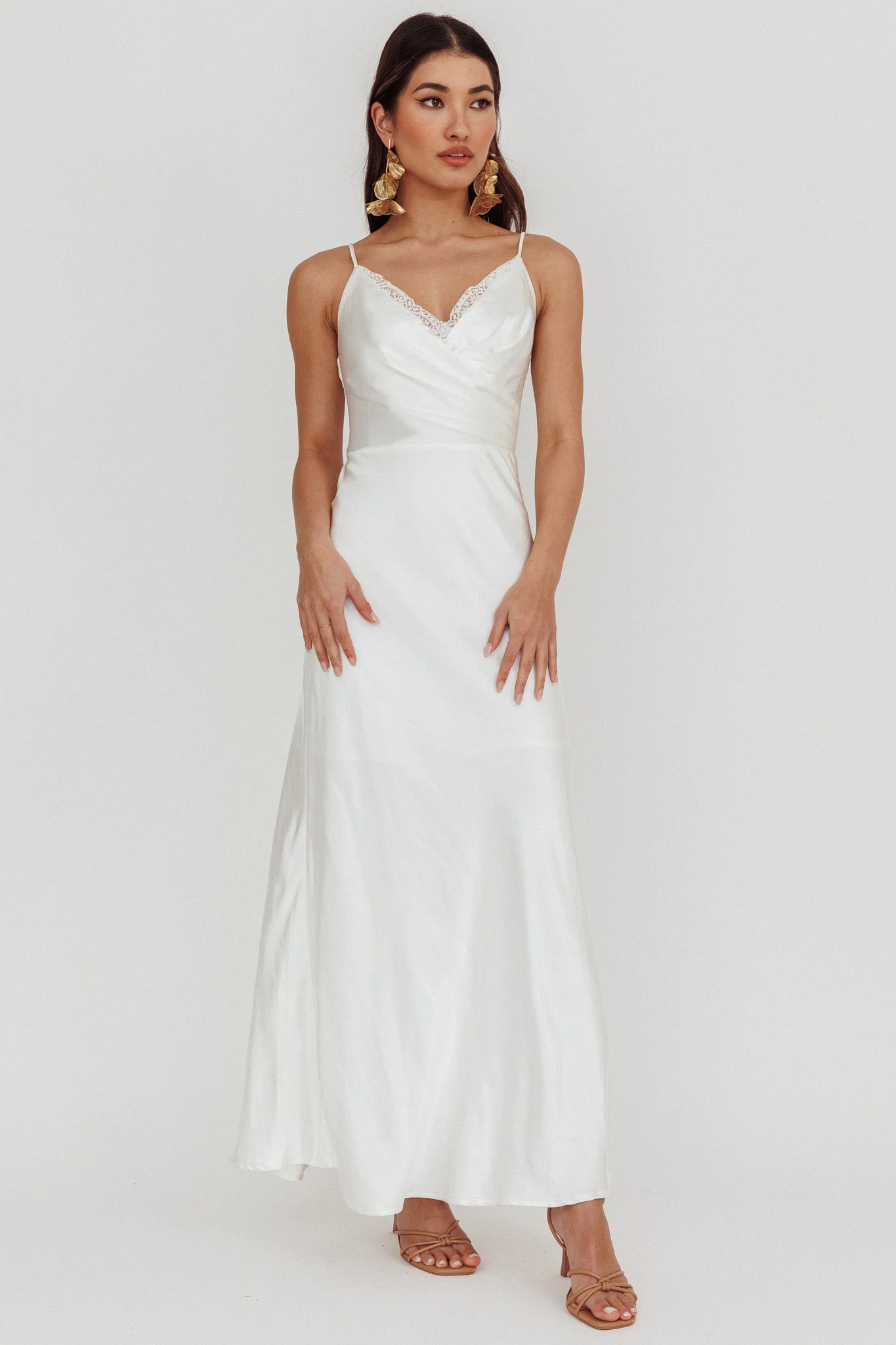 Our Story Surplice Neckline Maxi Dress Off White - Image 5