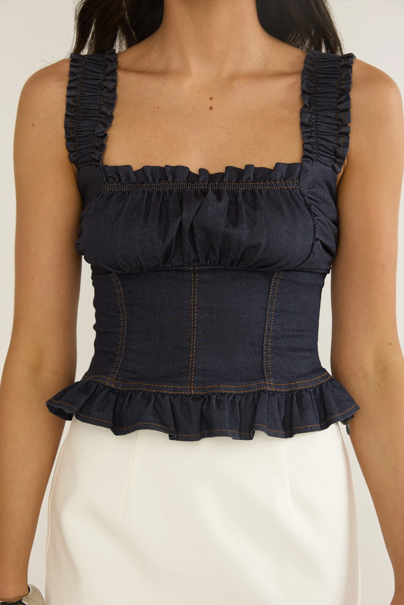 Pacer Smocked Top Indigo - Image 3
