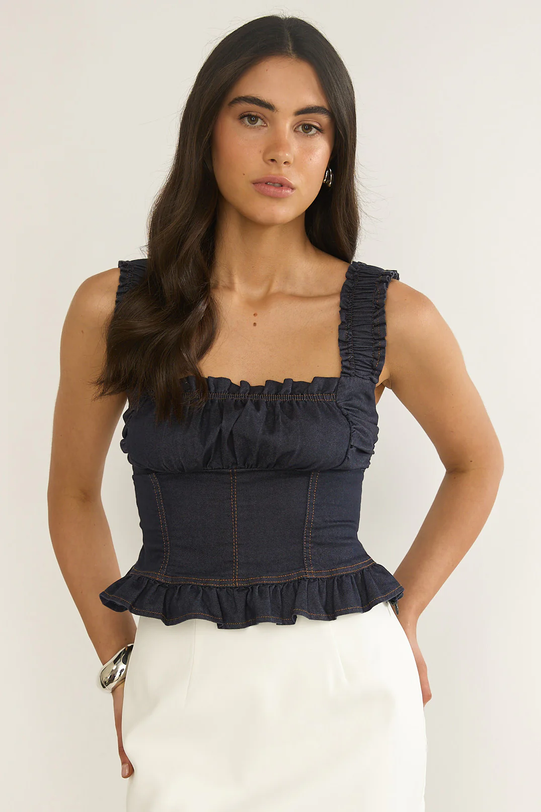 Pacer Smocked Top Indigo - Image 5