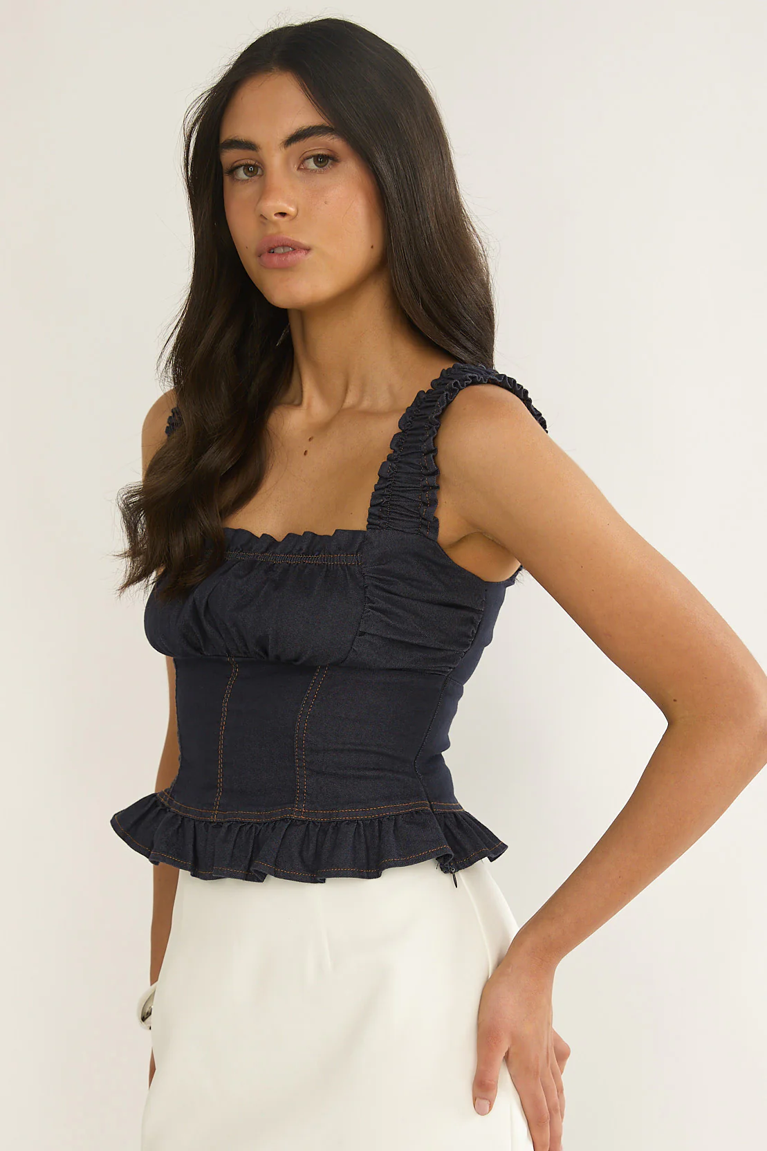Pacer Smocked Top Indigo - Image 6