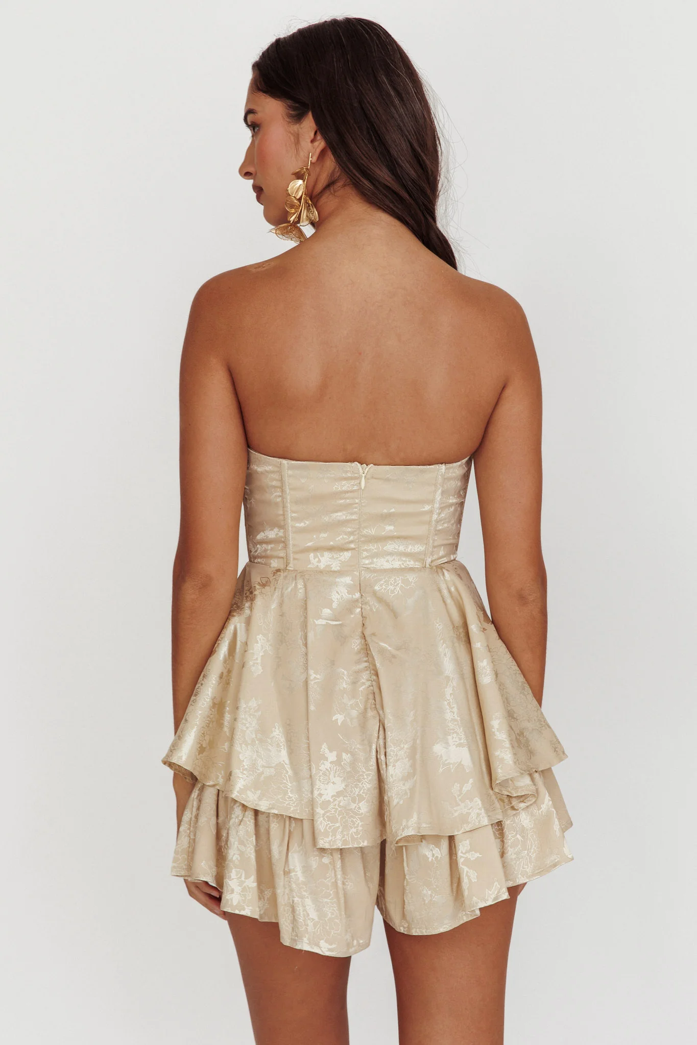 Paris Muse Gathered Bust Romper Champagne - Image 3