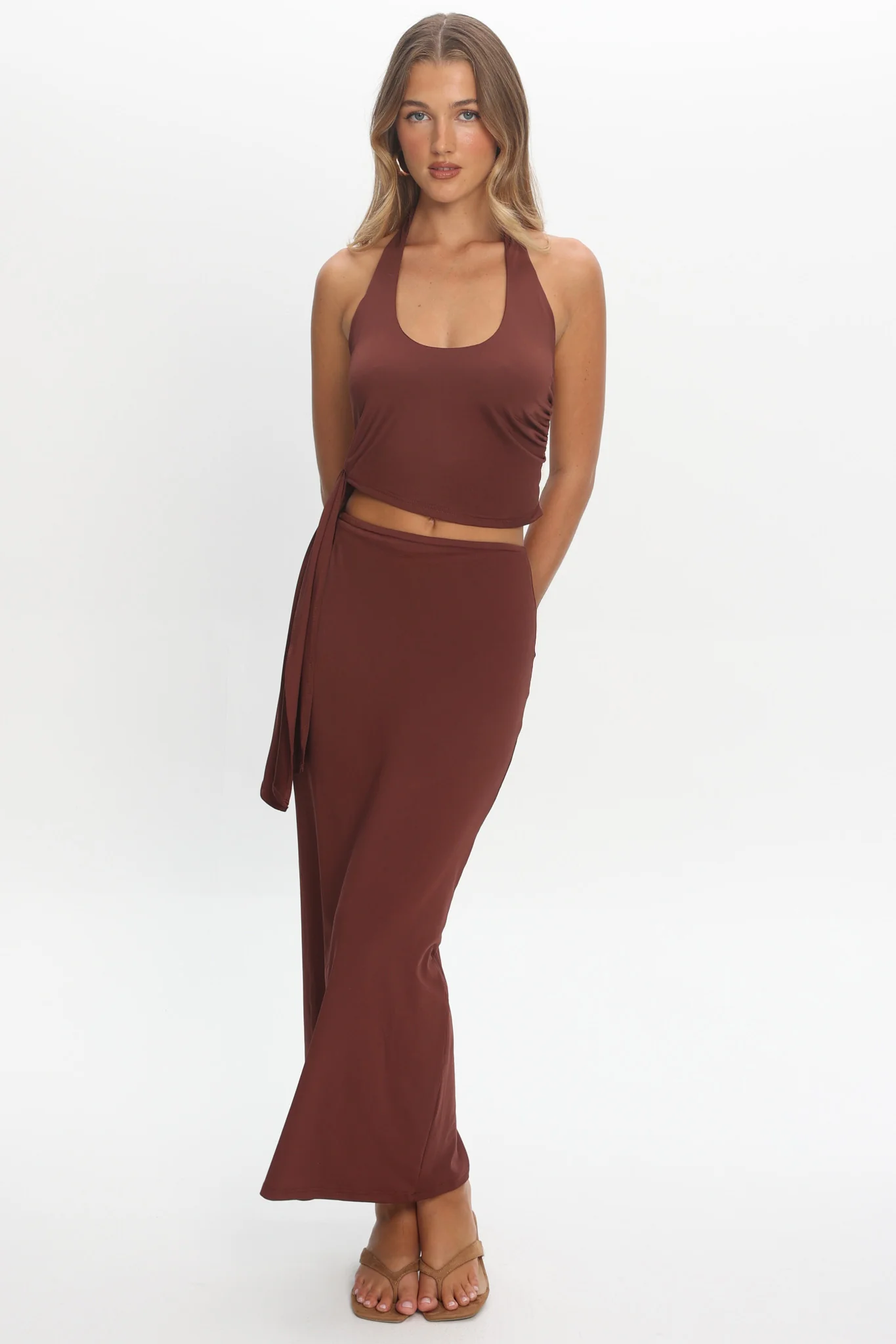 Perez Bodycon Maxi Skirt Wine - Image 2