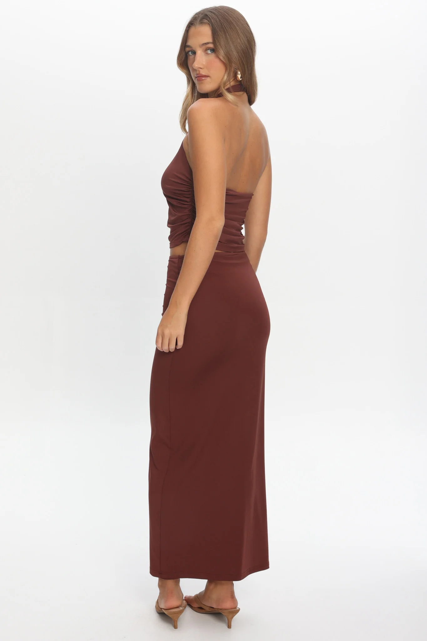 Perez Bodycon Maxi Skirt Wine - Image 3
