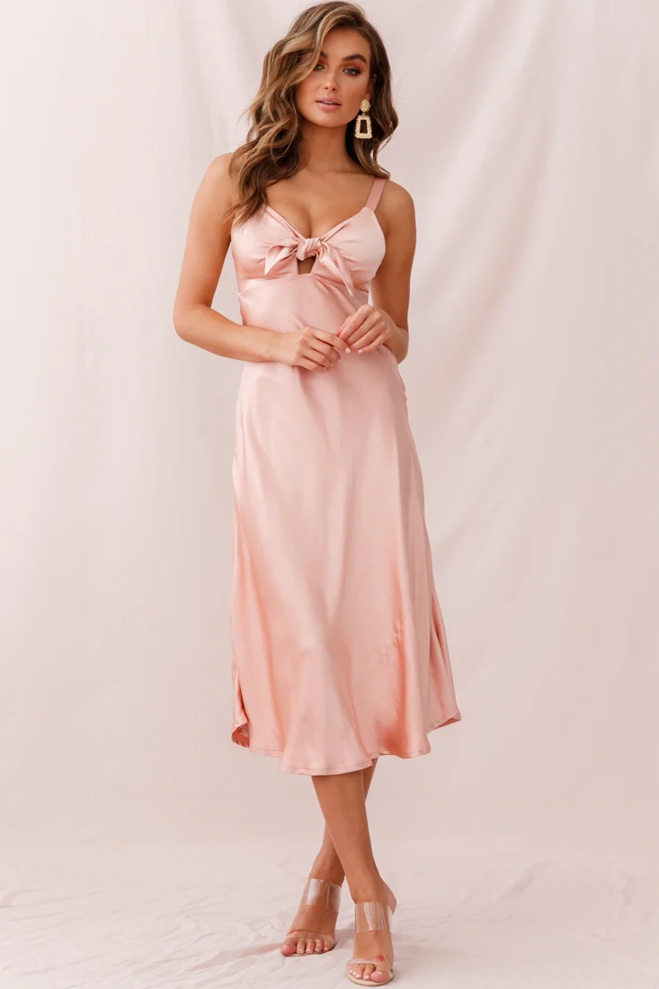 Perfect Day Satin Midi Dress Blush - Image 12