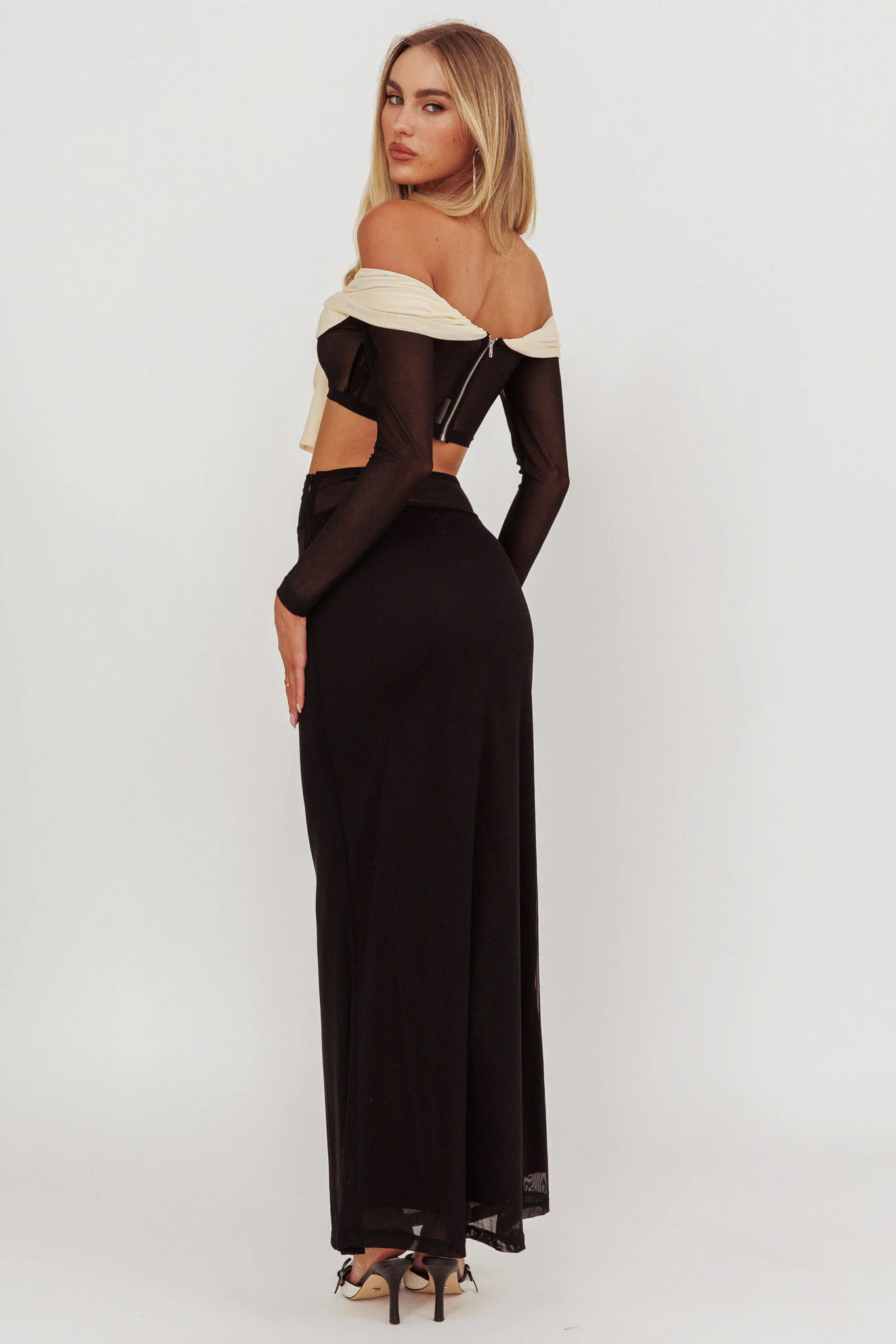 Perfect Worlds Mesh Maxi Skirt Black - Image 4