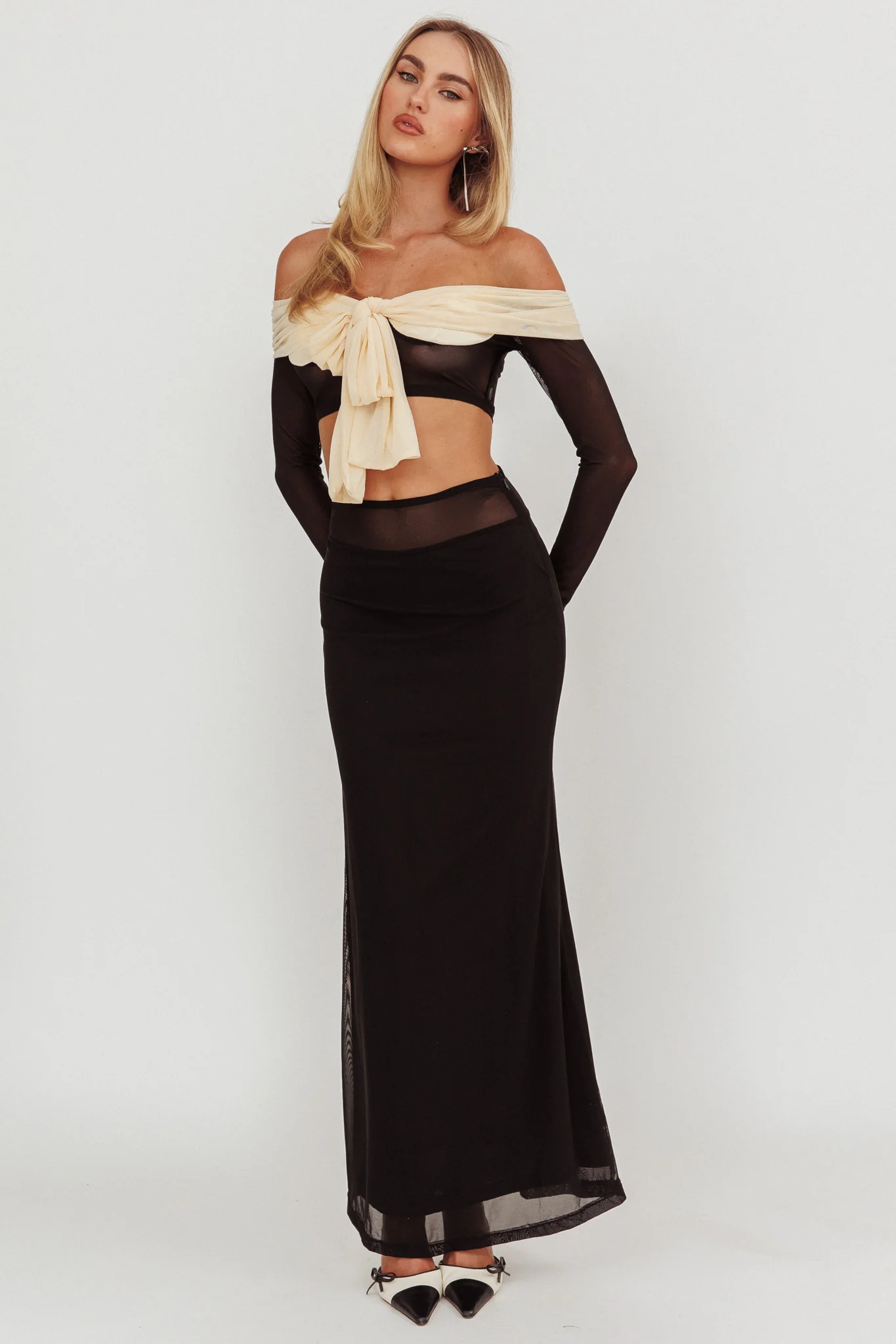 Perfect Worlds Mesh Maxi Skirt Black - Image 5