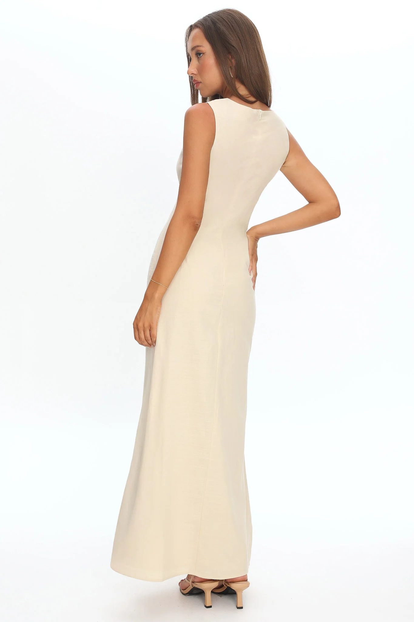 Perry Lace Insert Maxi Dress Vanilla - Image 3