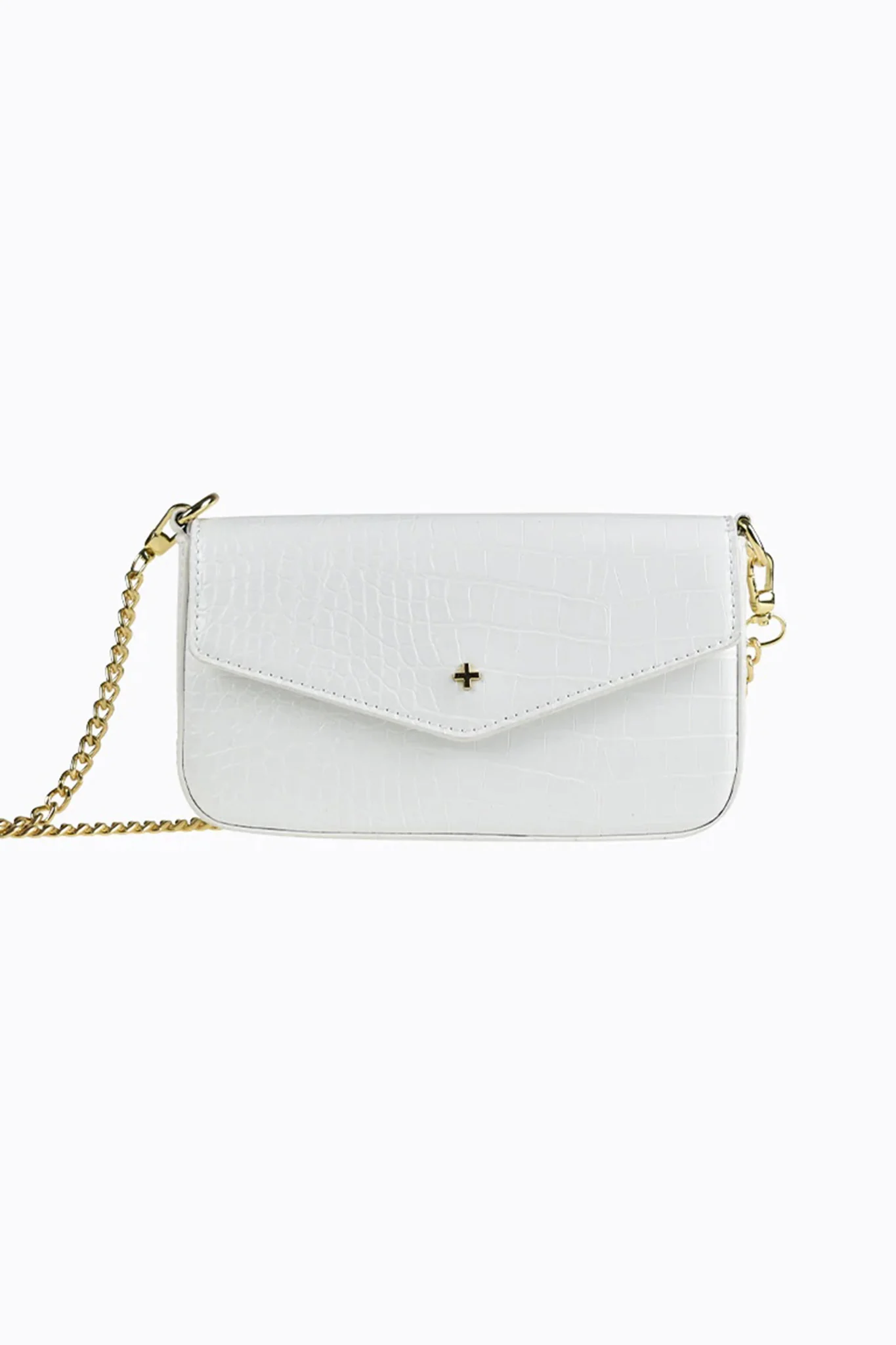 Peta And Jain Munroe Embossed Flap Bag White - Image 3