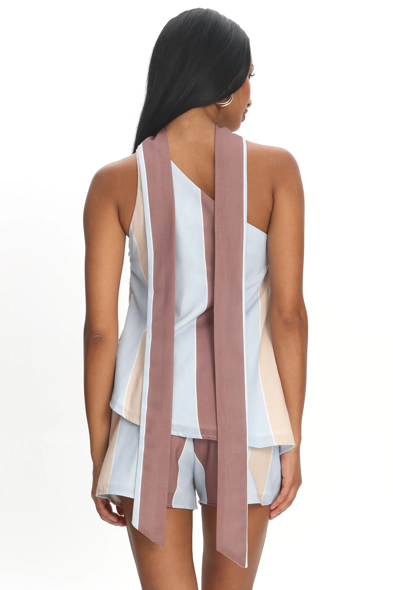 Petronella Side Pocket Shorts Stripe - Image 2