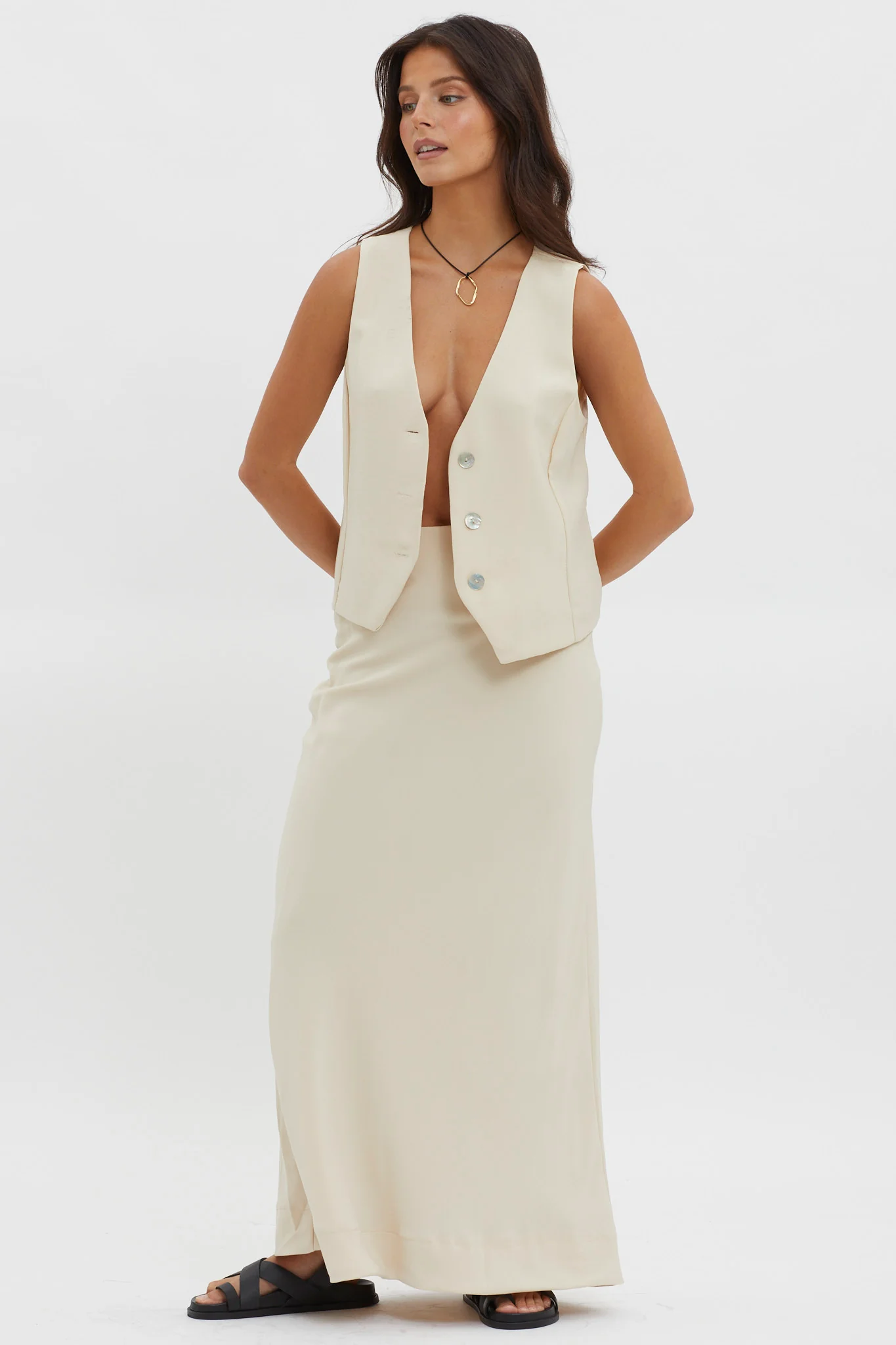 Philomena Midi Skirt Oat - Image 2