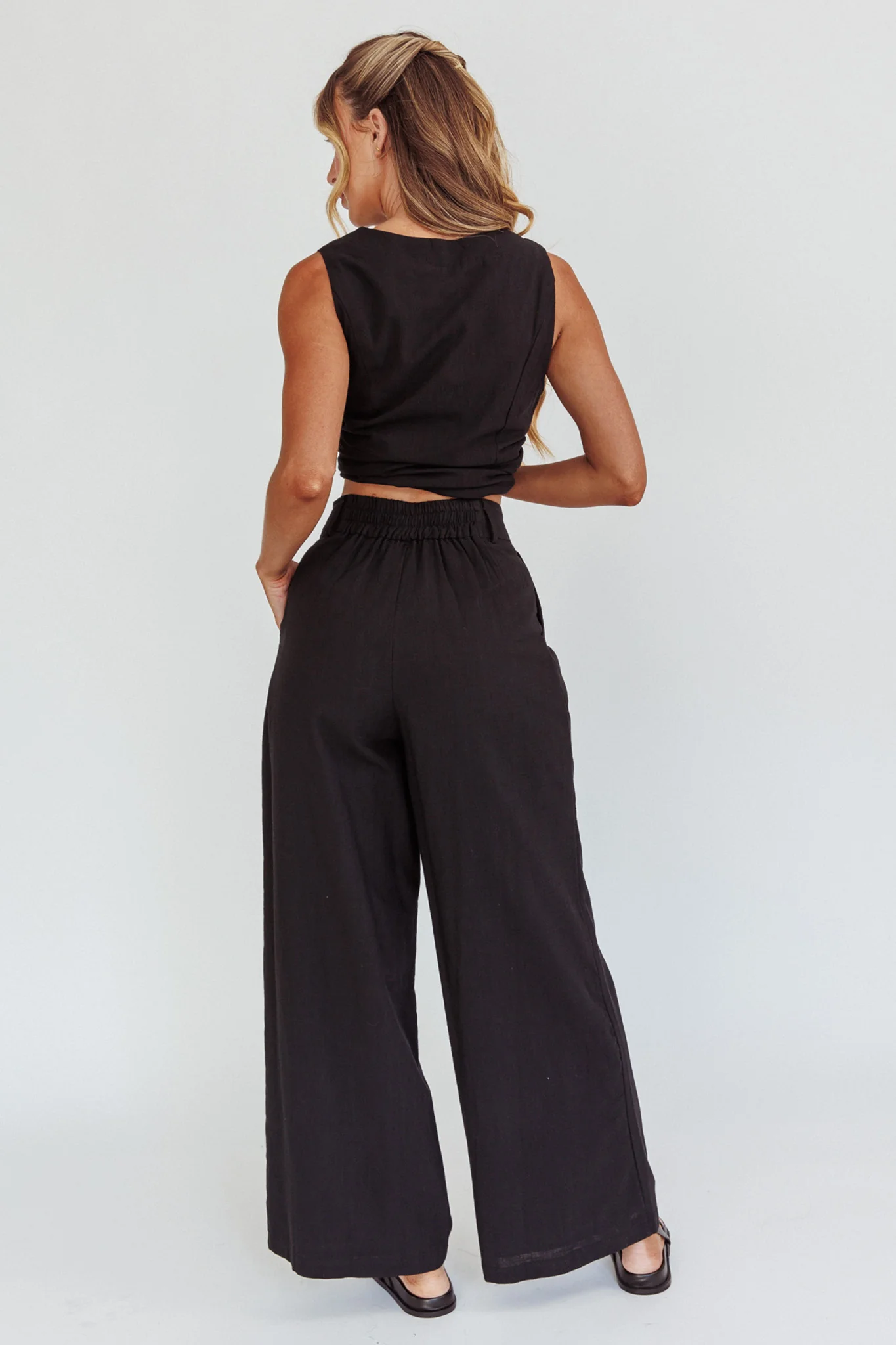 Philomena Wide-Leg Pants Black - Image 3