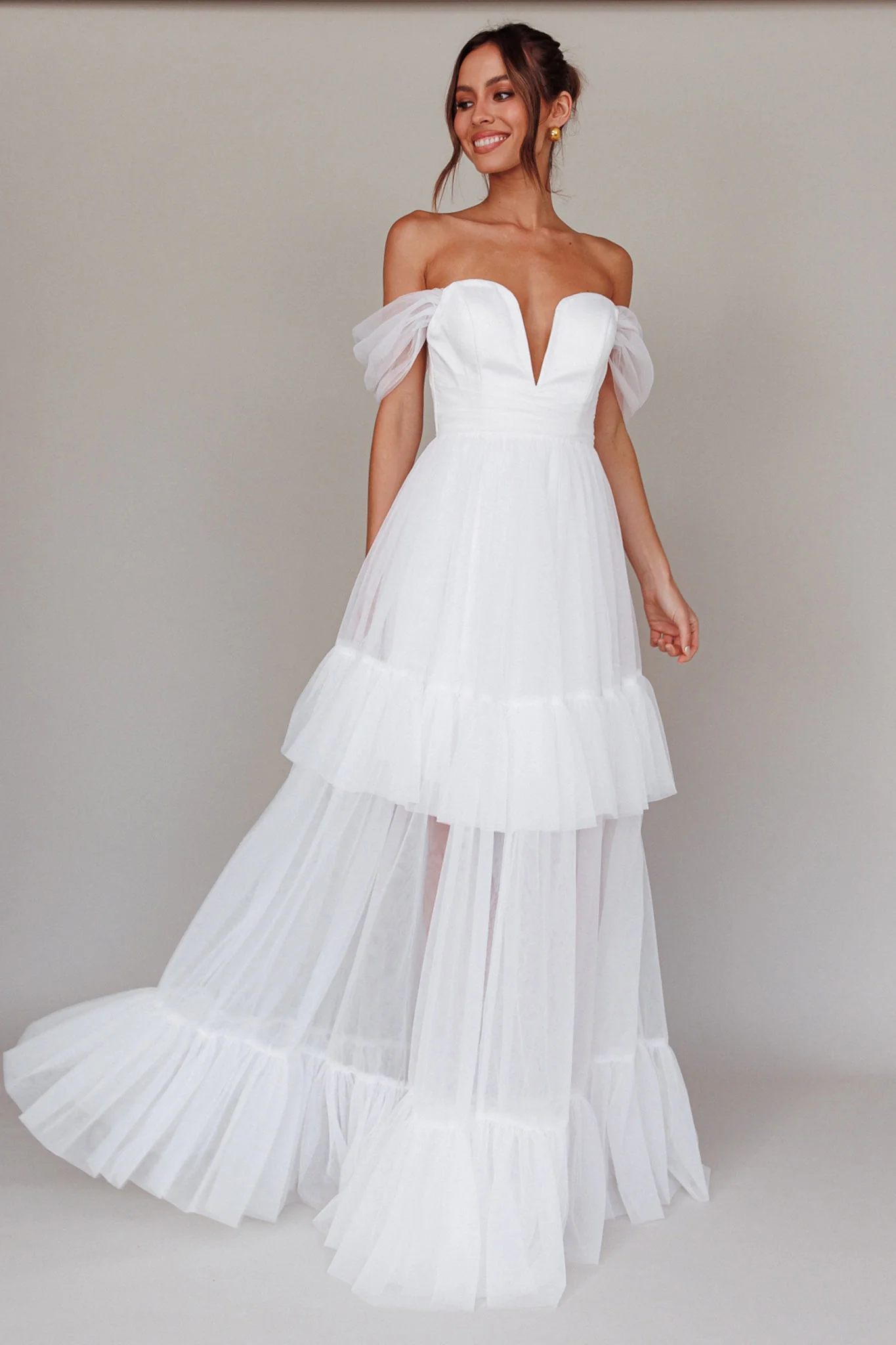 Pixi Off Shoulder Maxi Dress White - Image 6