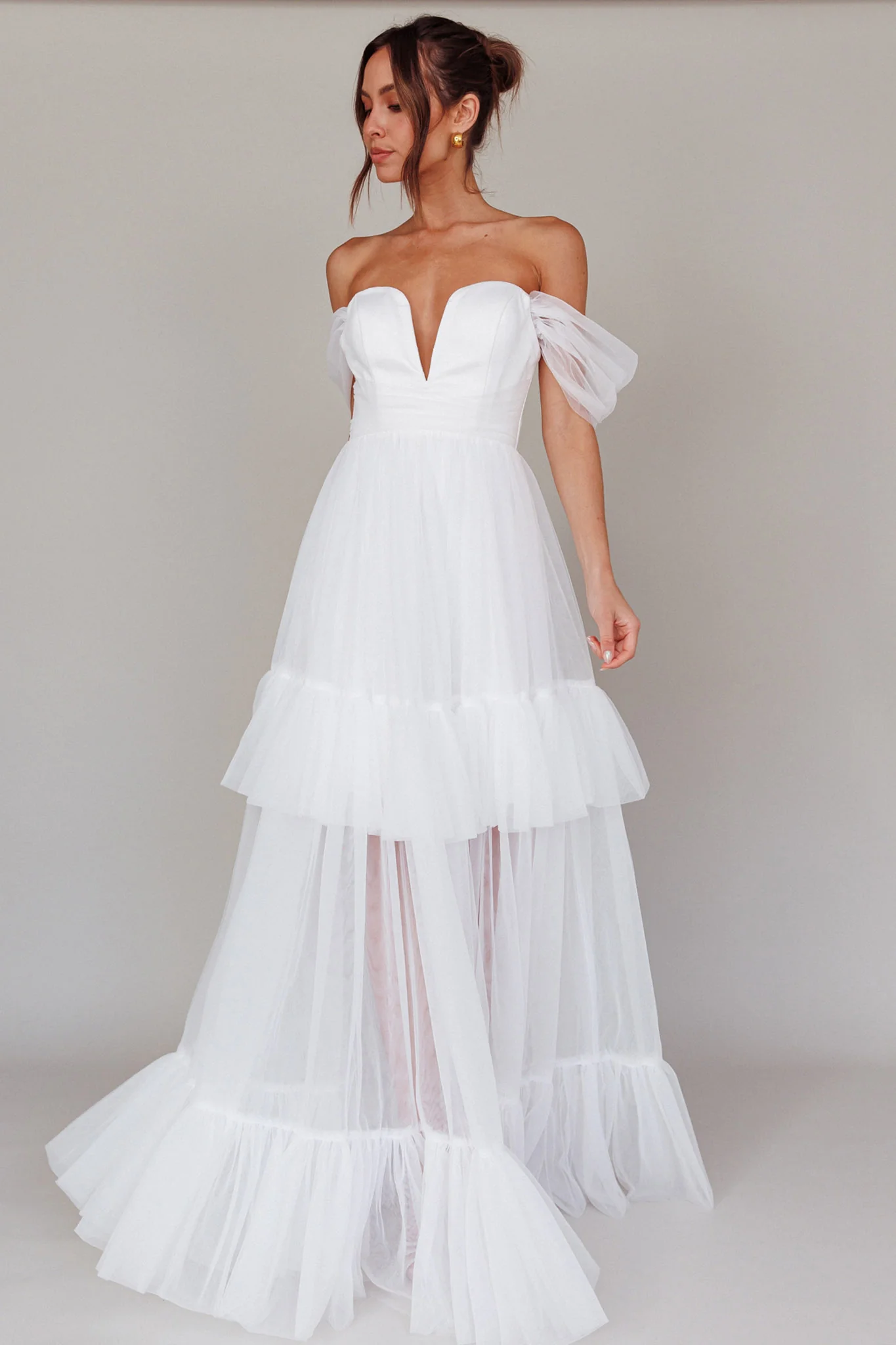 Pixi Off Shoulder Maxi Dress White - Image 7
