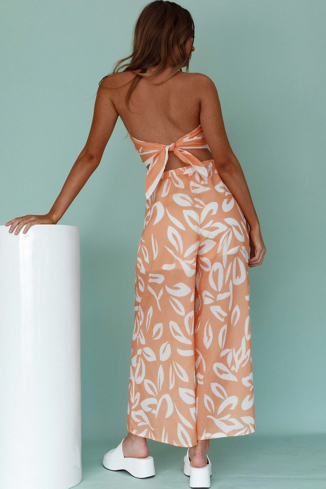 Randi Wide Leg Pants Leaf Print Mango - Image 3