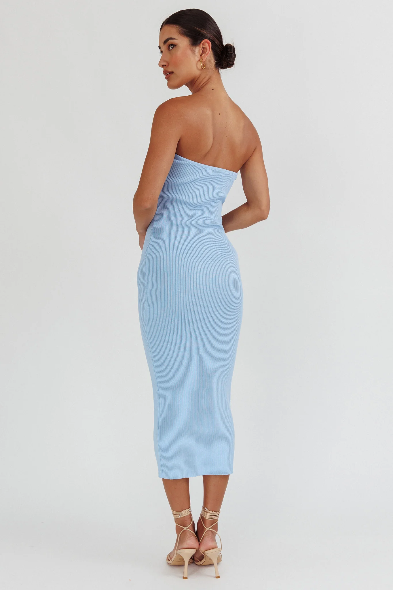 Real Talk Sweetheart Neckline Midi Dress Blue - Image 2