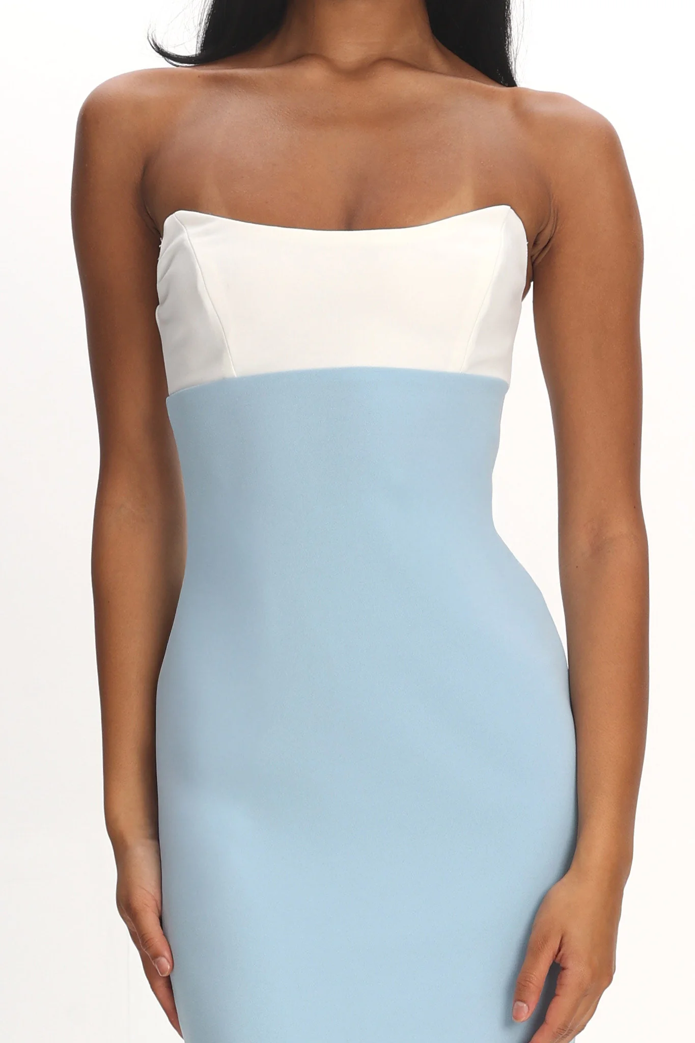 Regent Strapless Maxi Dress Contrast Blue - Image 4