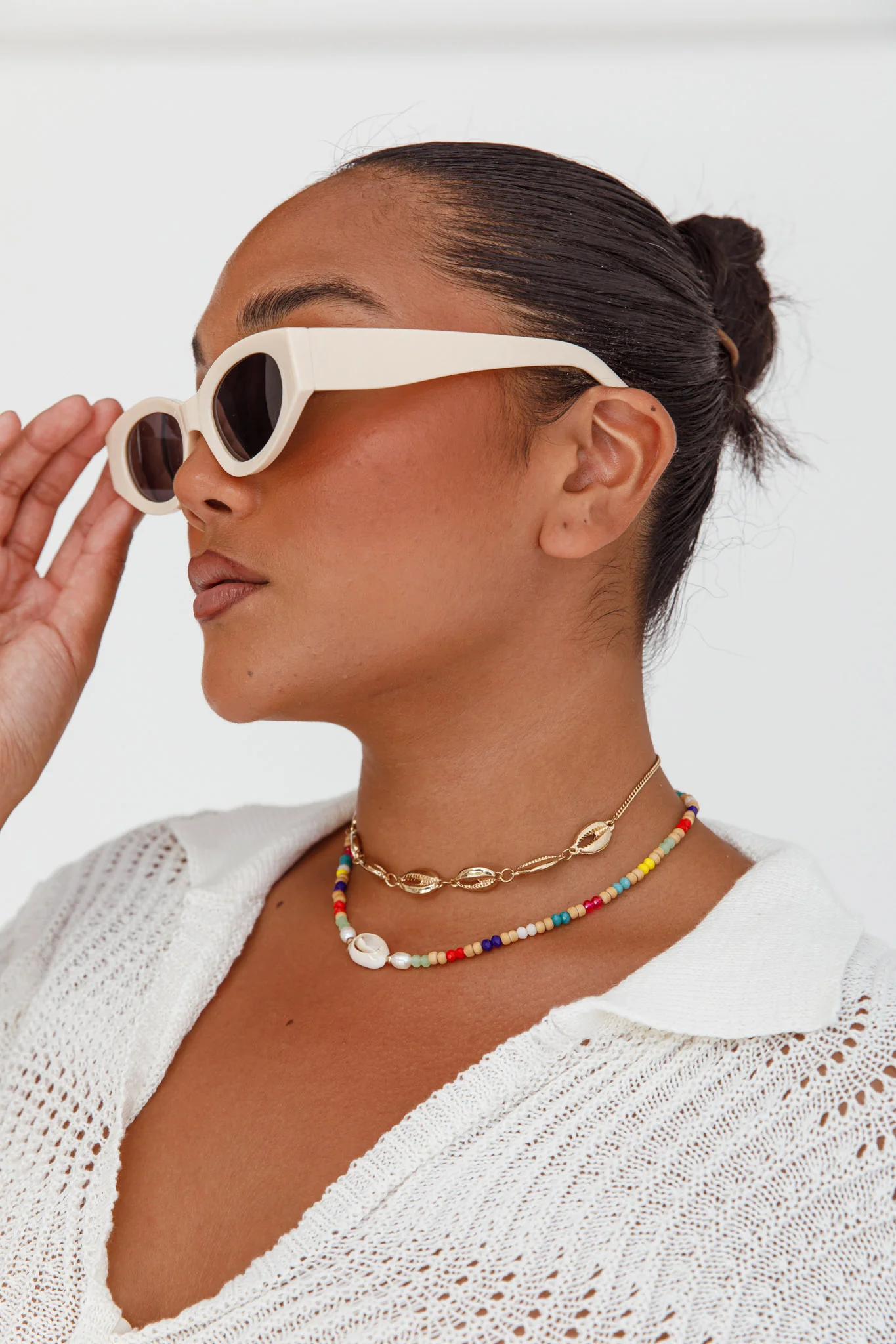 Regina Cat-eye Acetate Sunglasses Cream - Image 5