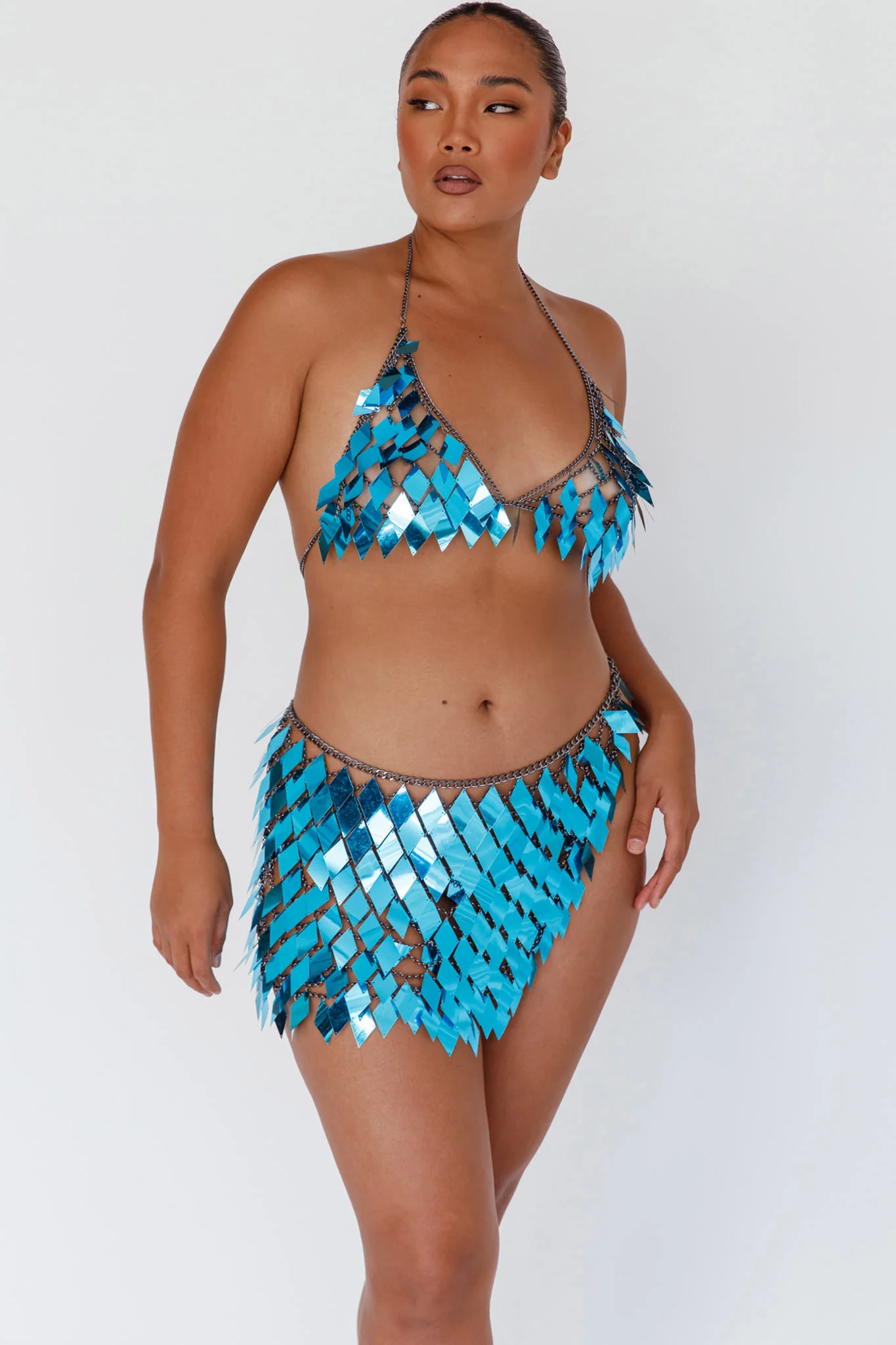 River Festival Shiny Sequins 2 Piece Set Blue - Image 6