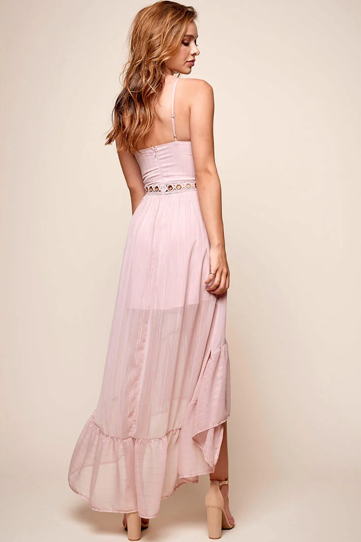 Riviera High-Low Hem Dress Blush - Image 4
