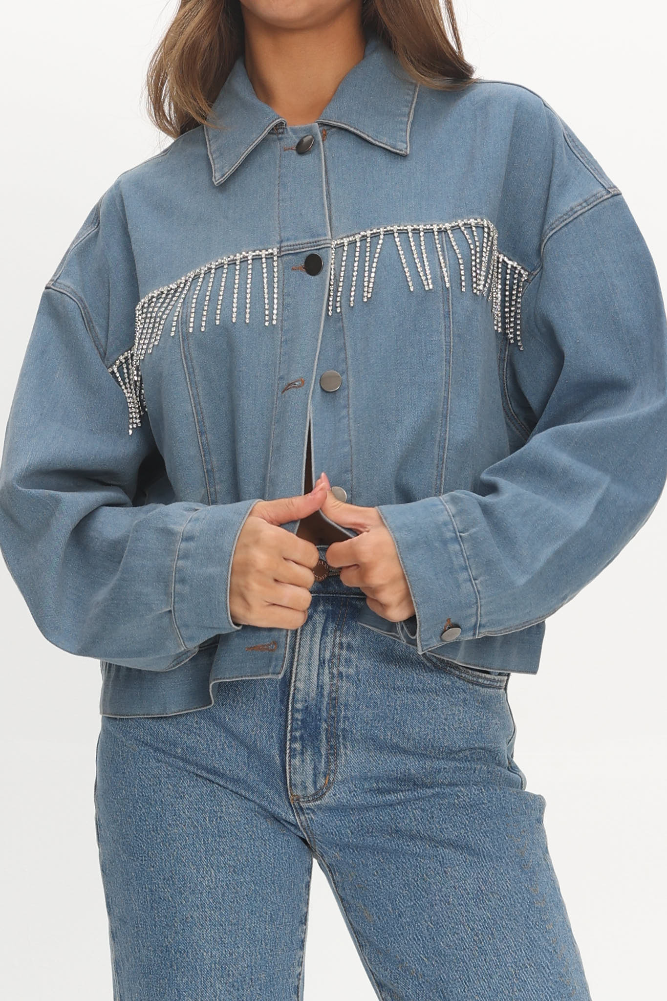 Rodeo Diamante Jacket Washed Blue - Image 4