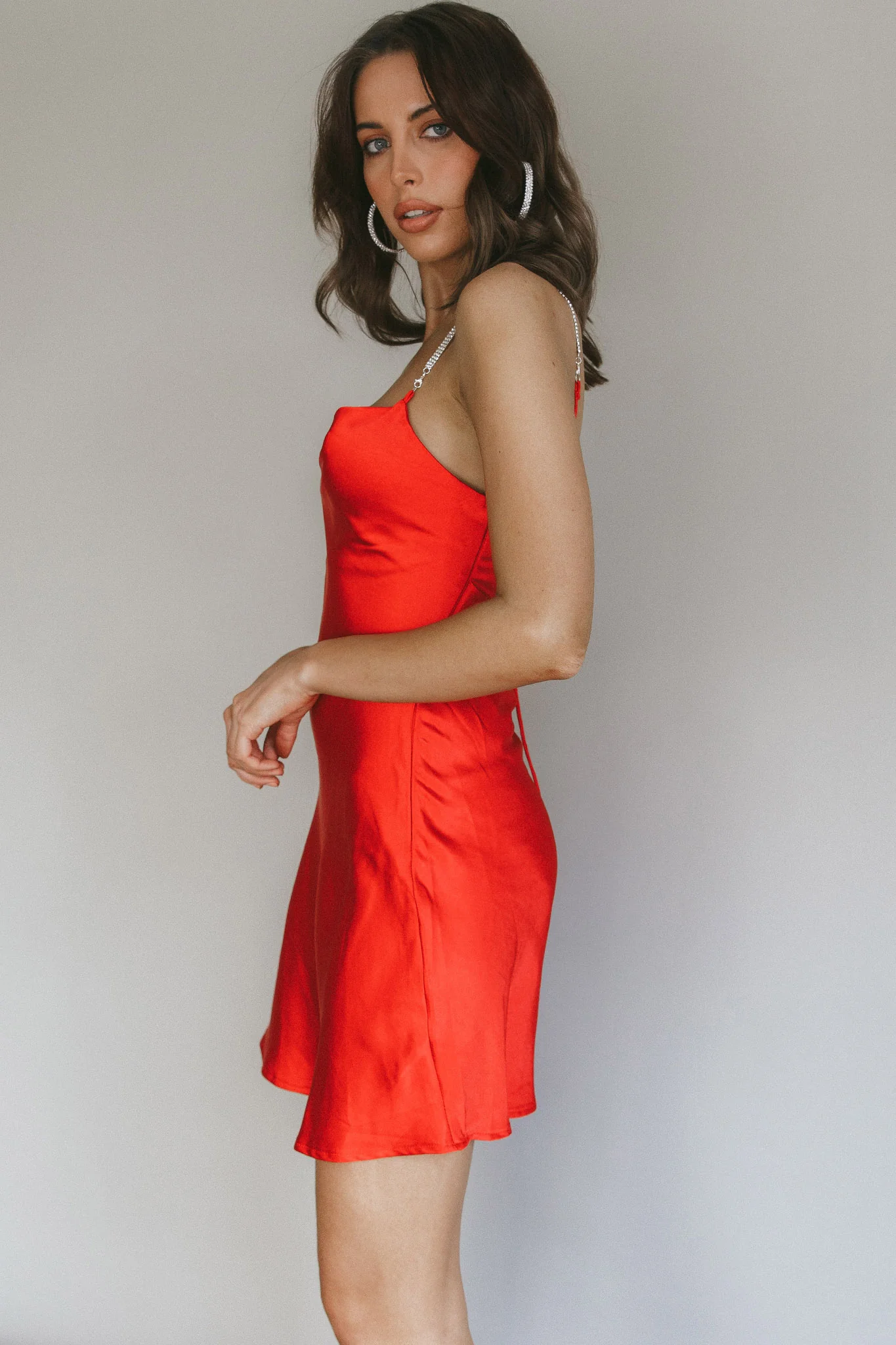 Romance Me Strappy Back Mini Dress Cherry - Image 5