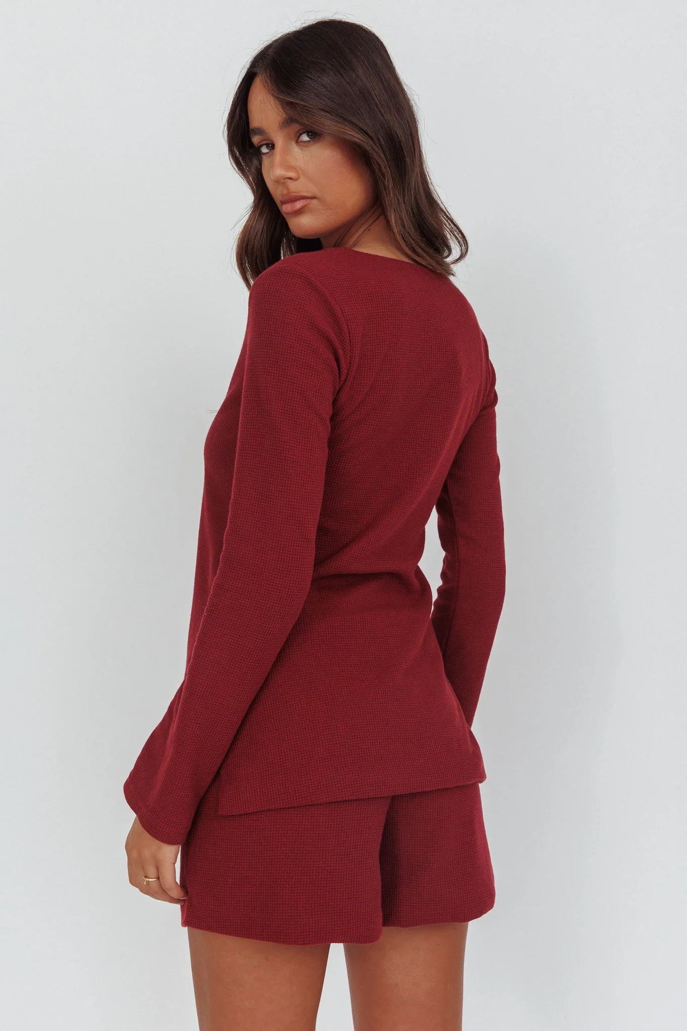 Ryder Drawstring Shorts Burgundy - Image 4