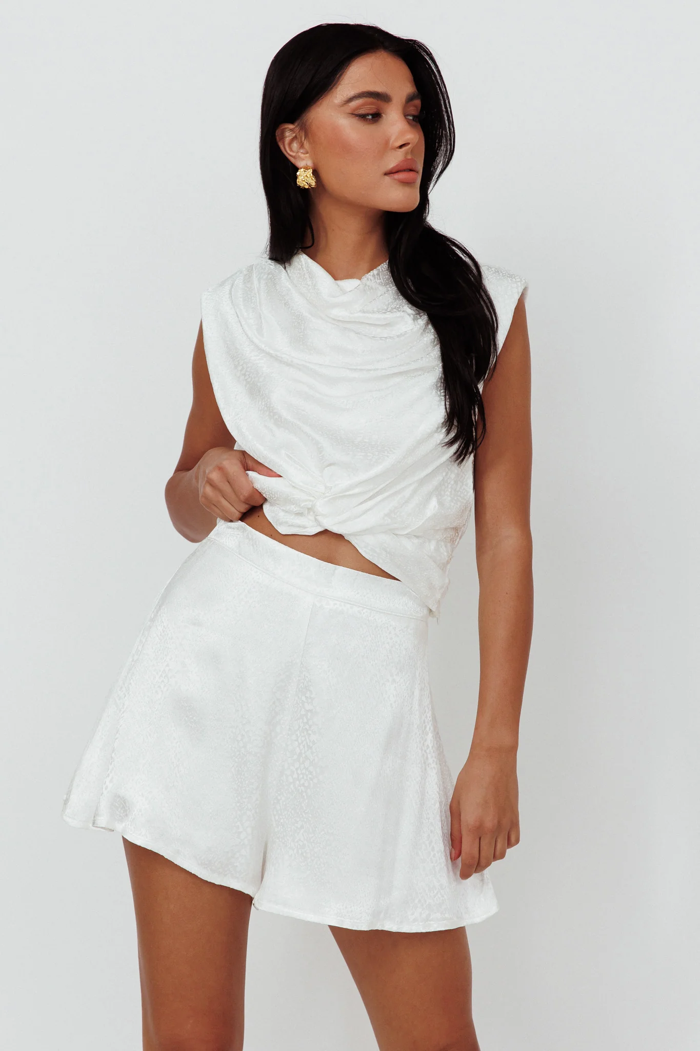 Sailing Snakeskin Texture Shorts White - Image 5