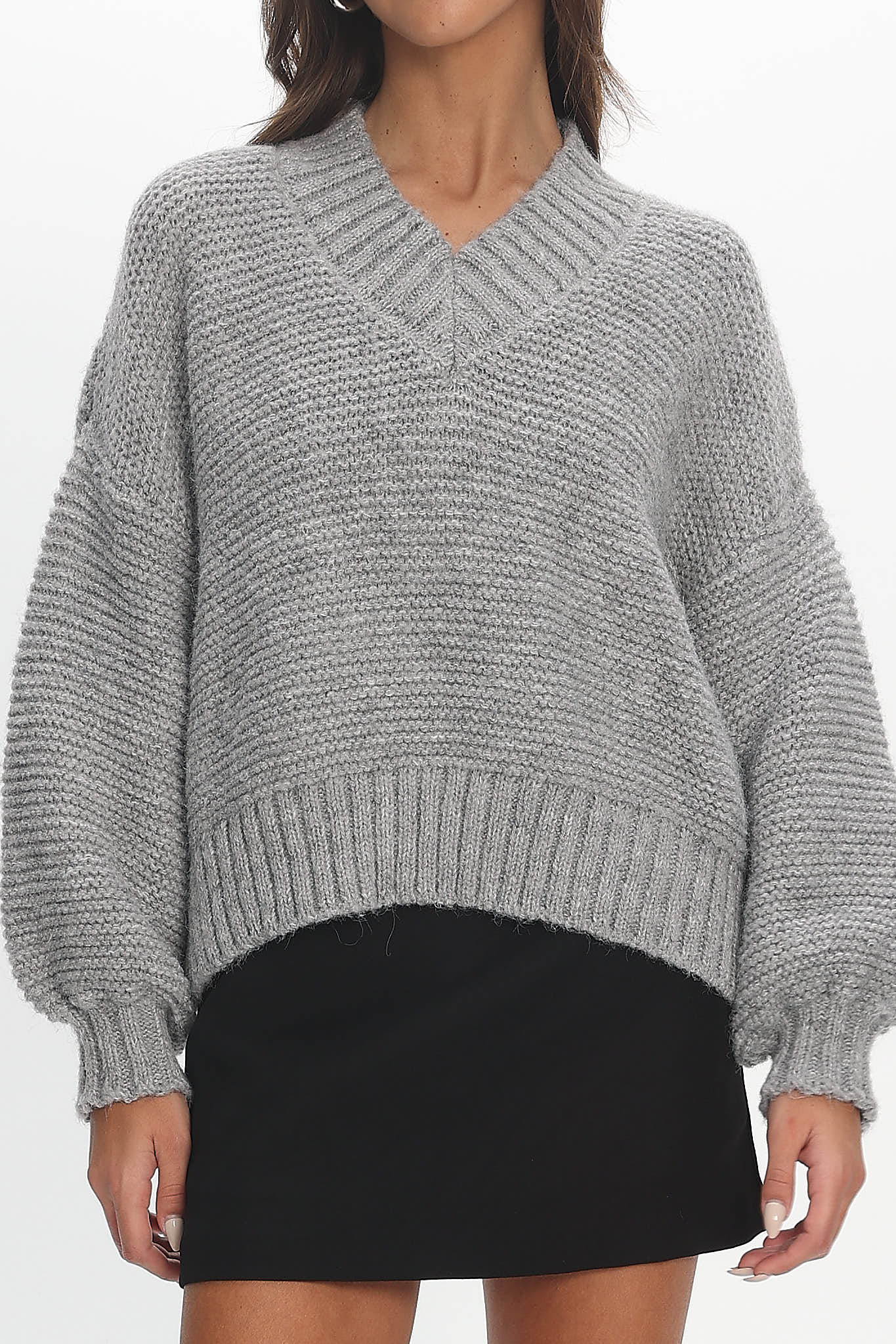 Samaya Chunky Knit Sweater Grey - Image 5