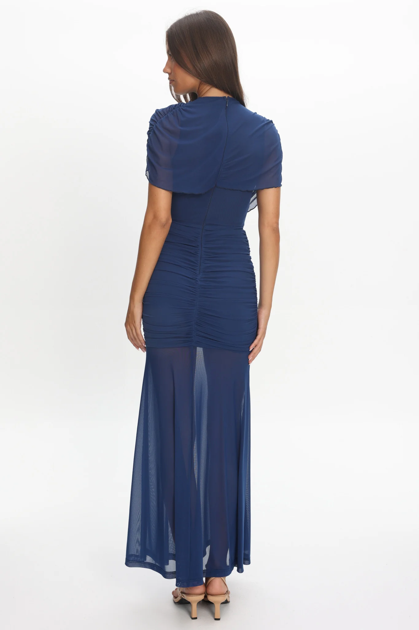 Saoirse Draped Maxi Dress Navy - Image 4