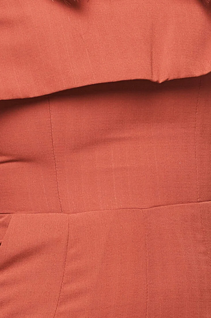Sarah Dressy Ruffle Top Jumpsuit Orange Rust - Image 6