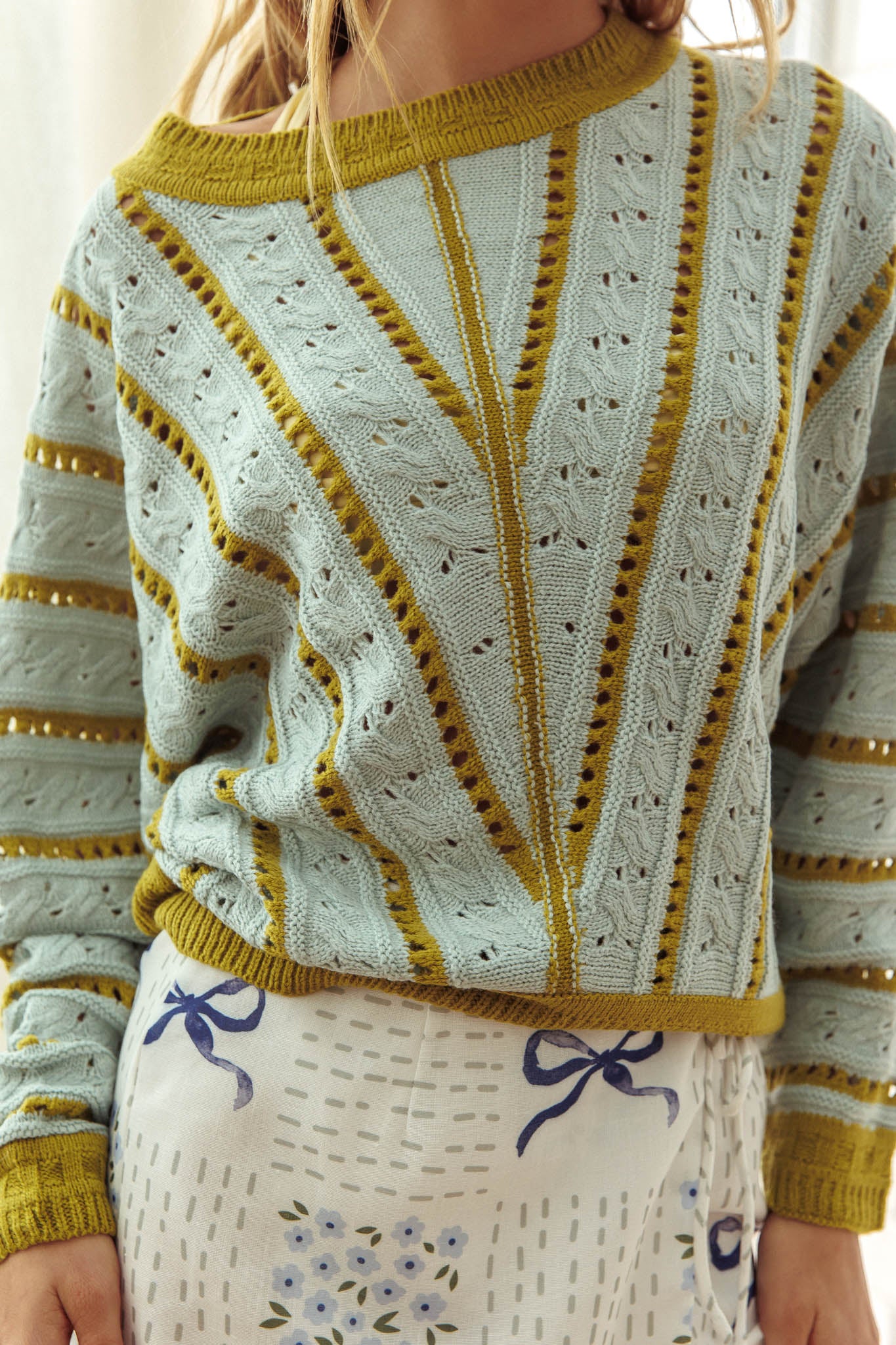 Seasons Batwing Long Sleeve Knit Top Lemon Grass - Image 3