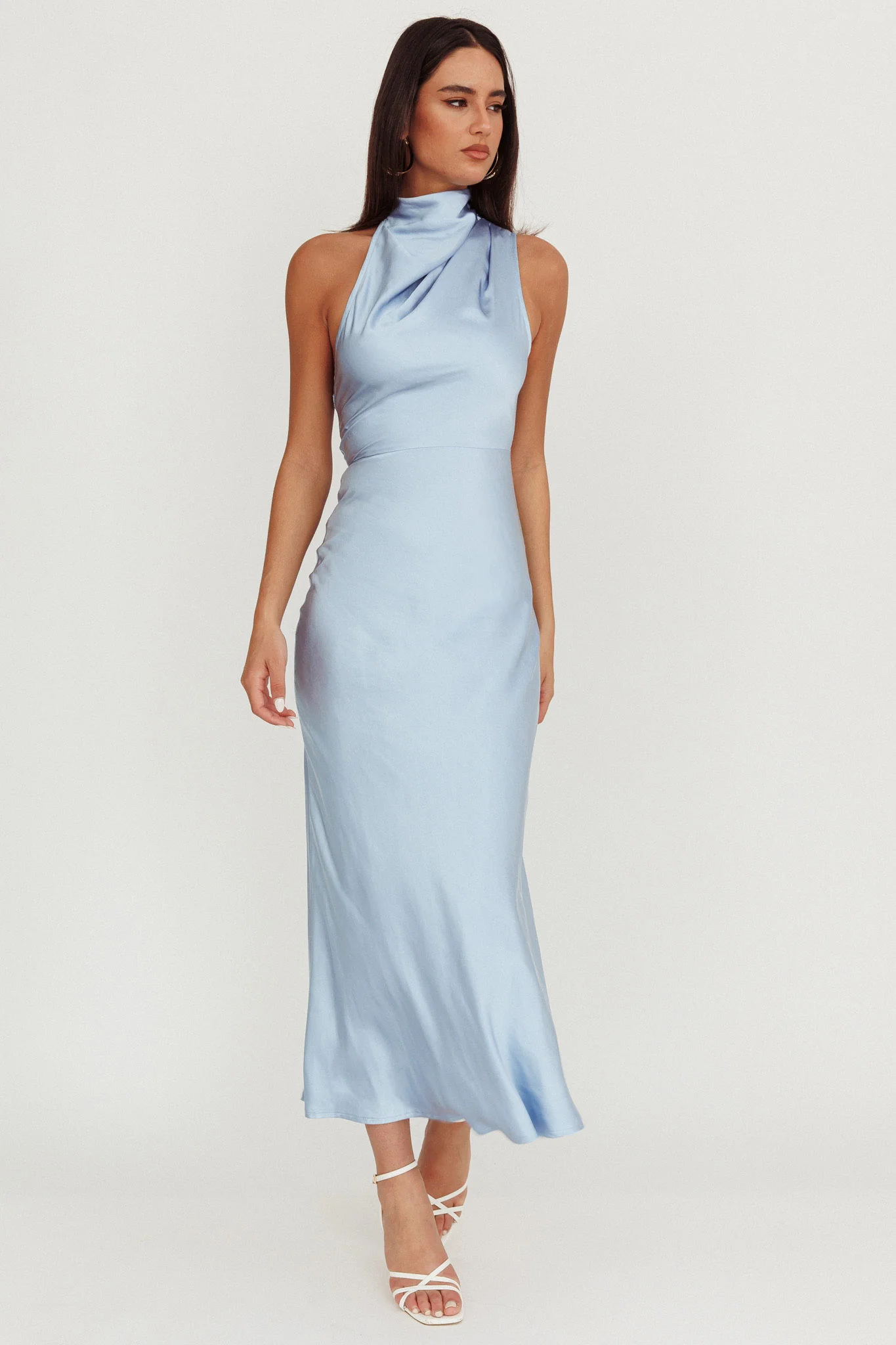 Shana Halterneck Maxi Dress Blue - Image 5