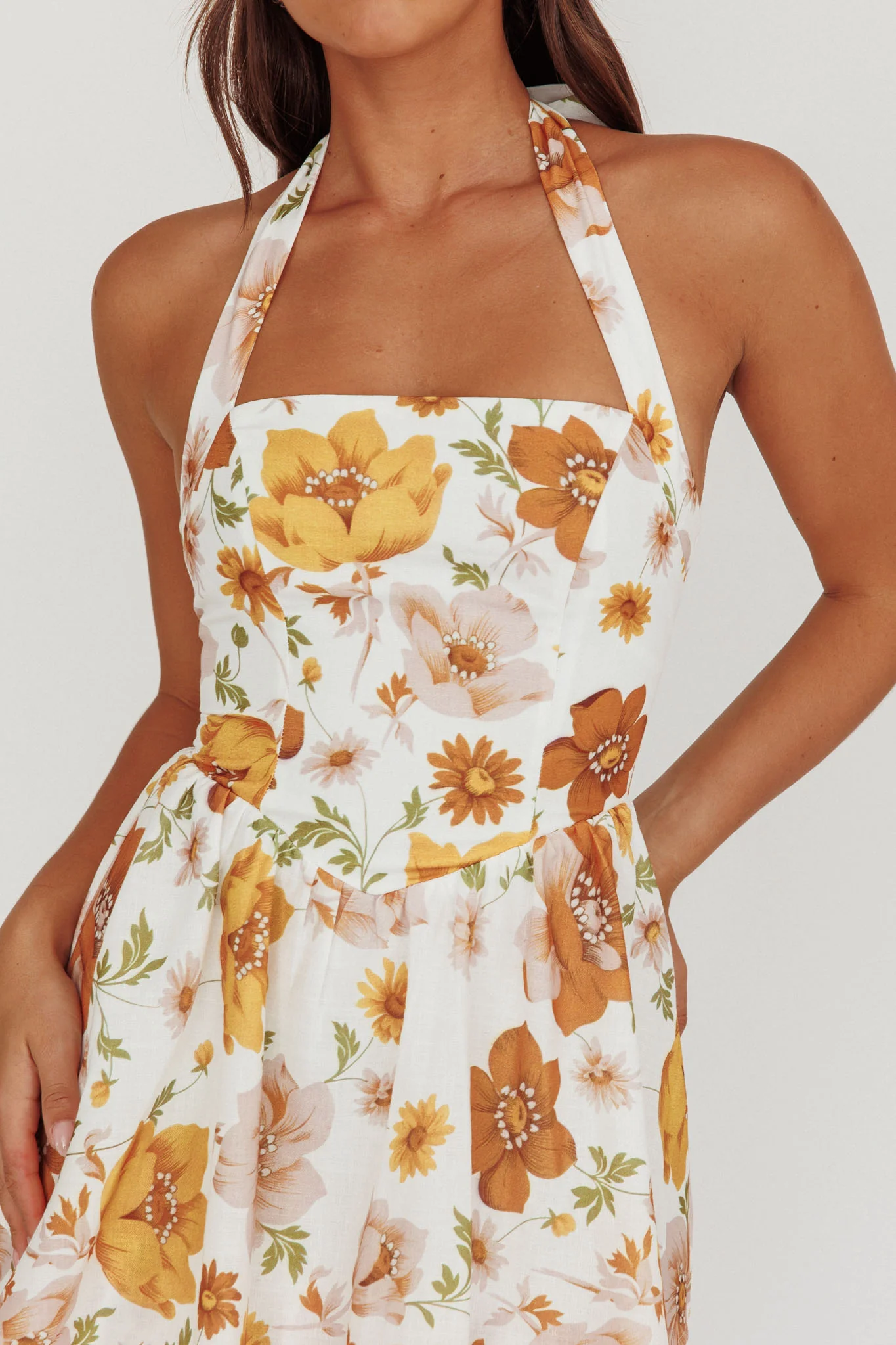 Shaya Tiered Ruffle Maxi Dress Floral Yellow - Image 3