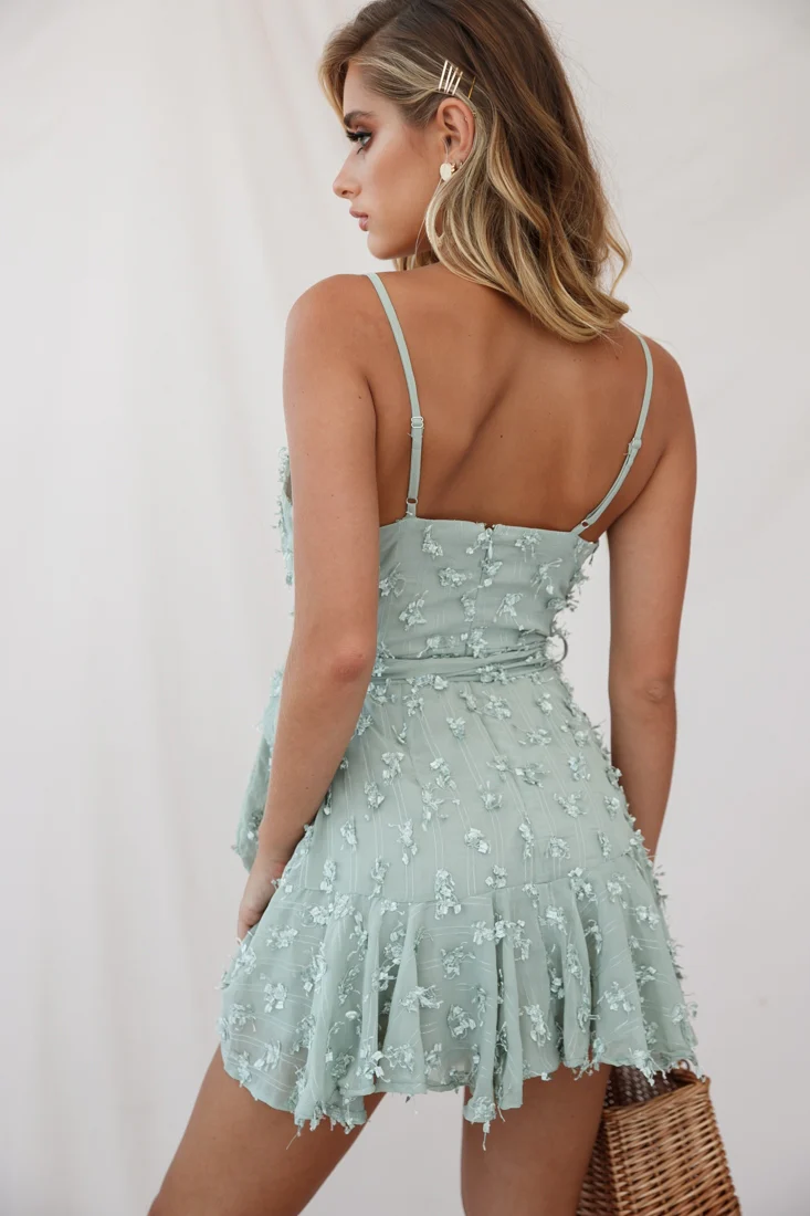 Sheri Embellished Chiffon Dress Olive - Image 5
