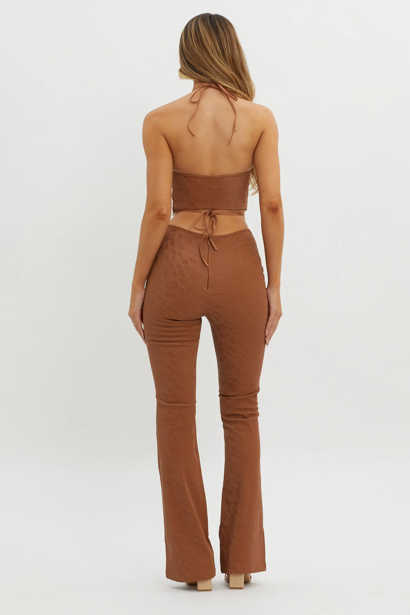 She's A Gemini Faux Leather Pants Mud - Image 3