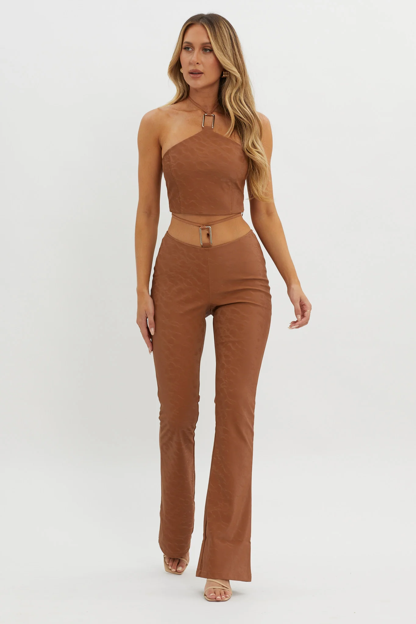 She's A Gemini Faux Leather Pants Mud - Image 5