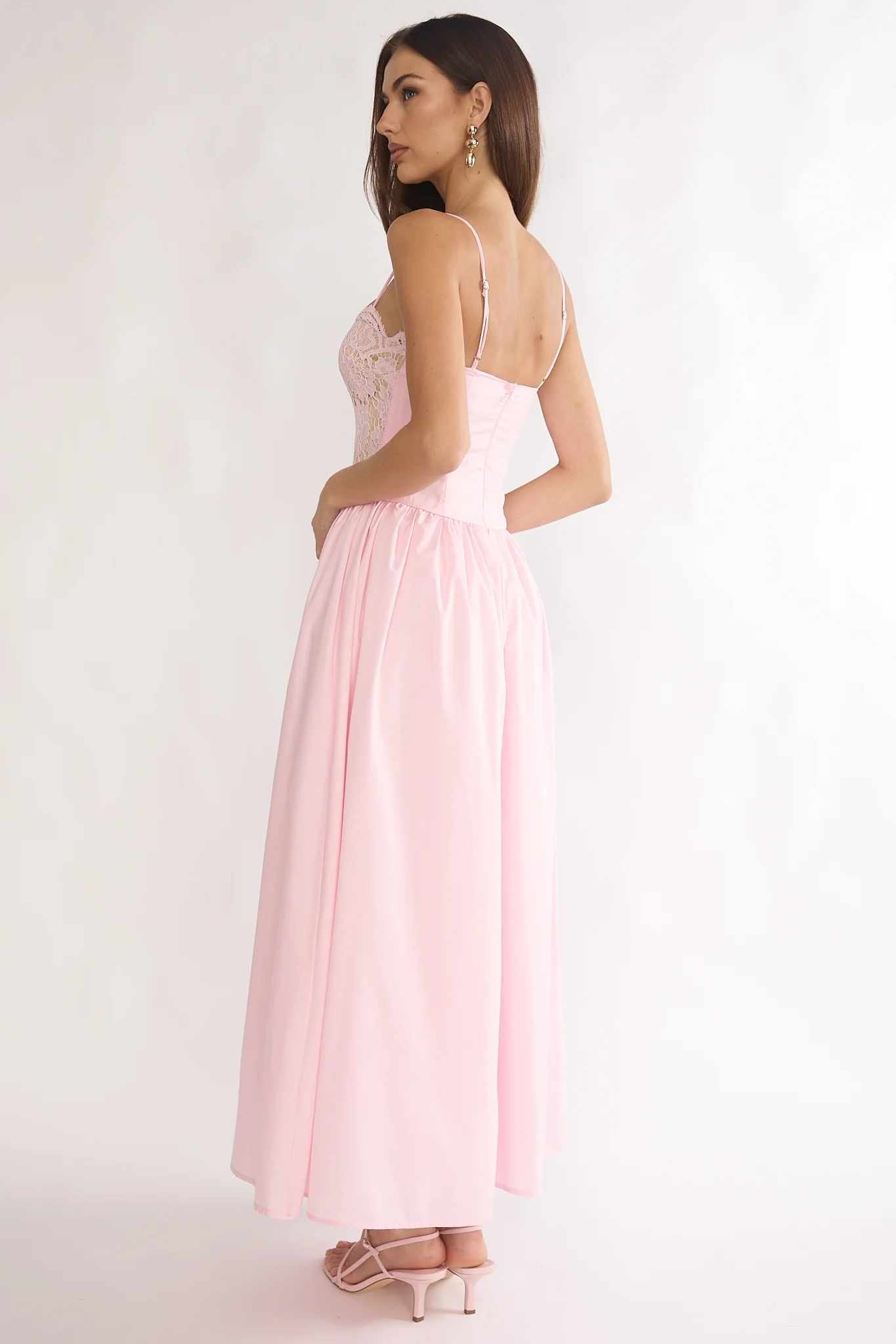 She's A Lady Lace Bodice Maxi Dress Pink - Image 2