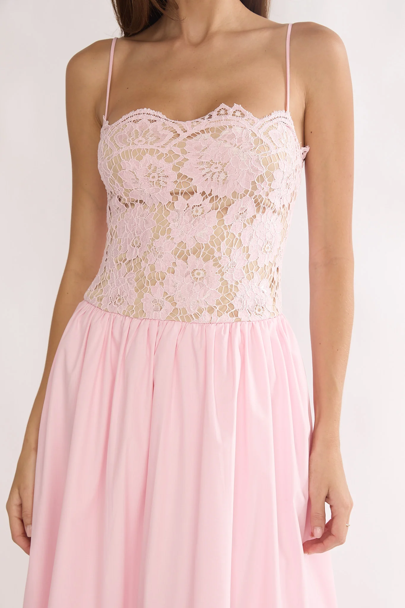 She's A Lady Lace Bodice Maxi Dress Pink - Image 3