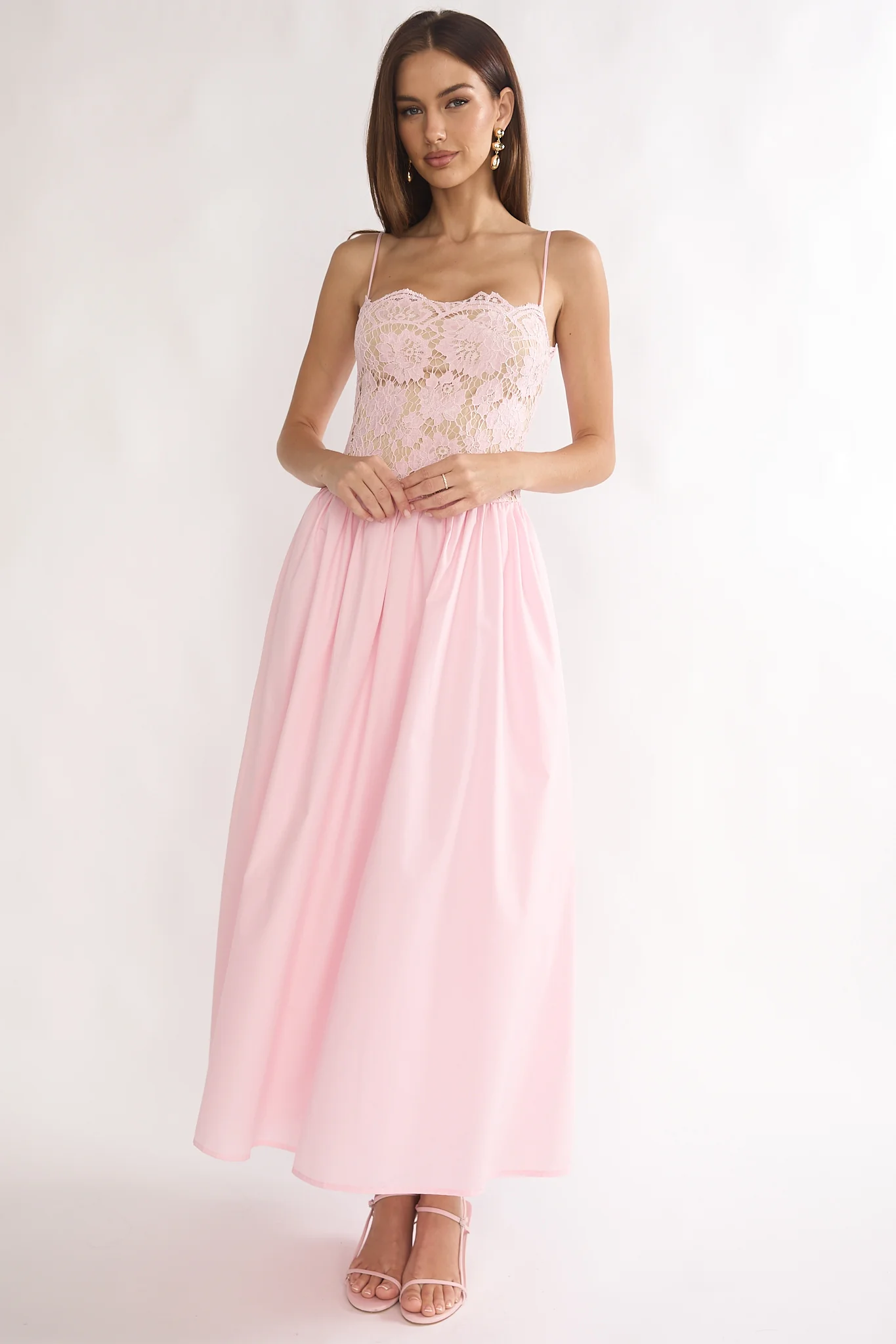 She's A Lady Lace Bodice Maxi Dress Pink - Image 4