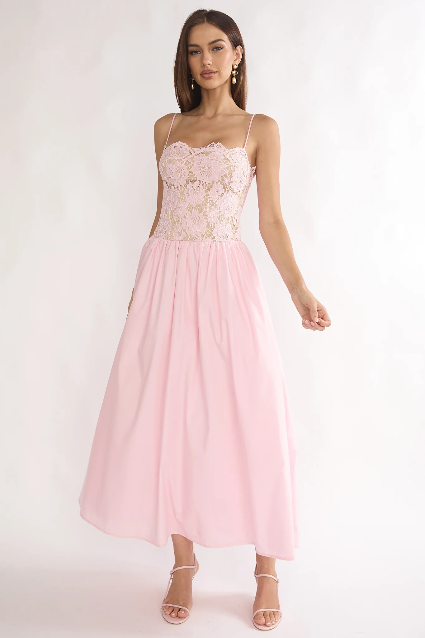 She's A Lady Lace Bodice Maxi Dress Pink - Image 5