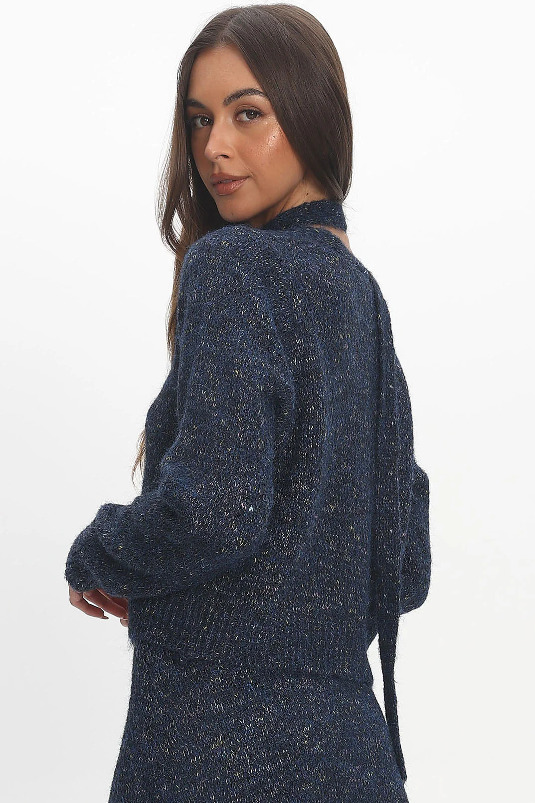 She's Good Button-Up Knit Top Navy - Image 4