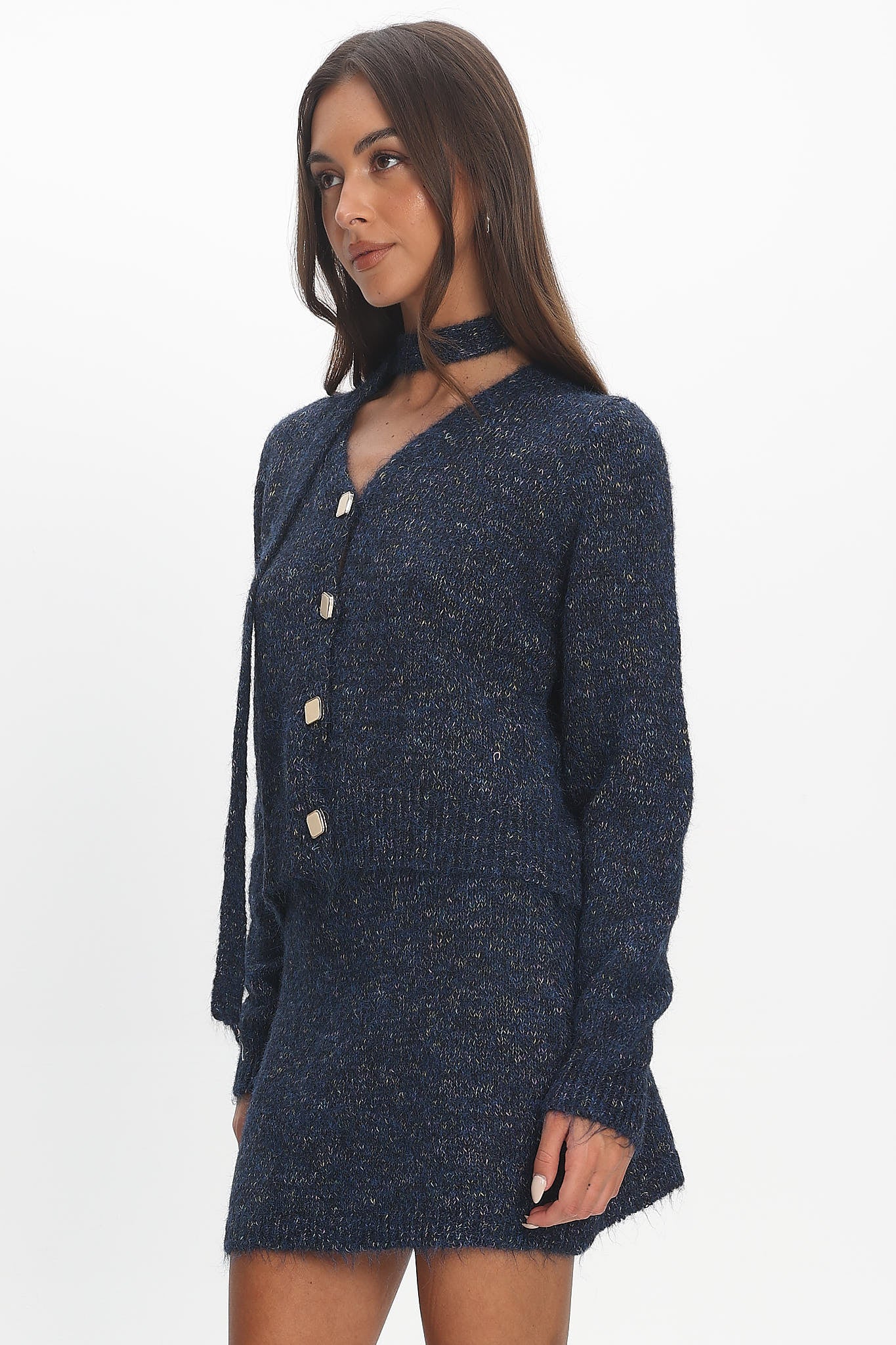 She's Good Knit Mini Skirt Navy - Image 5
