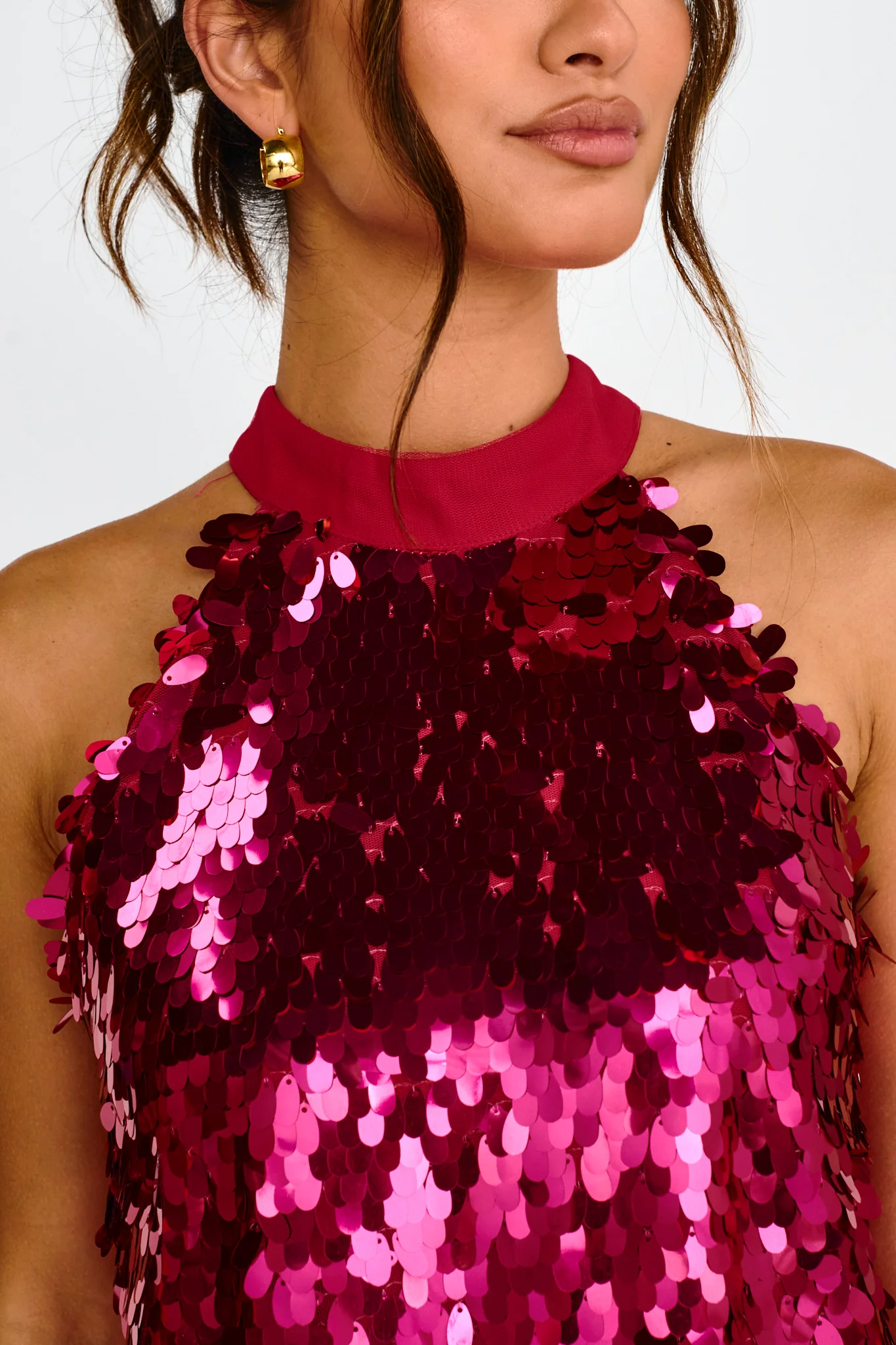 She's So LA Sequin Top Hot Pink - Image 3