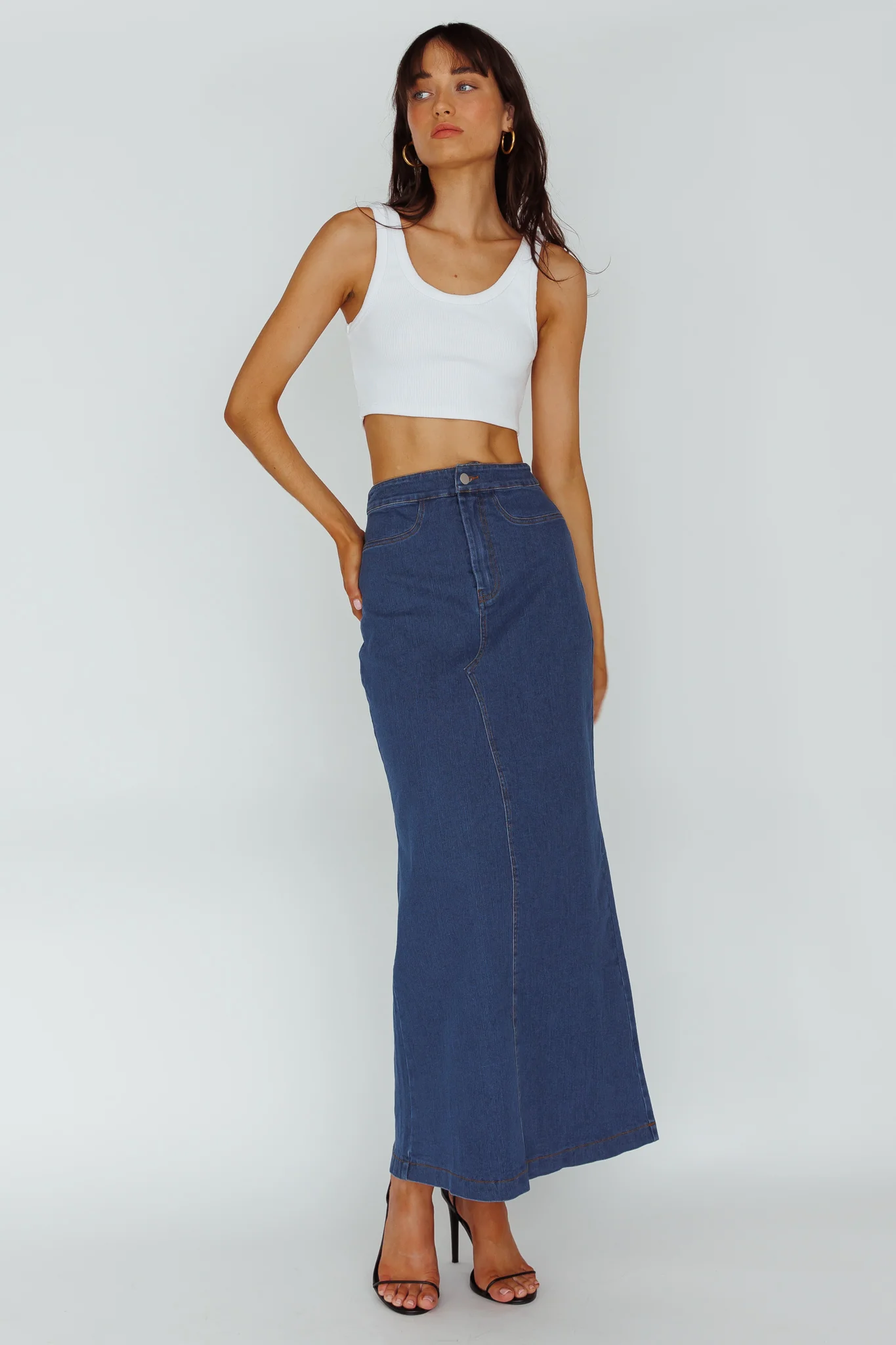Sinead Denim Maxi Skirt Indigo - Image 2