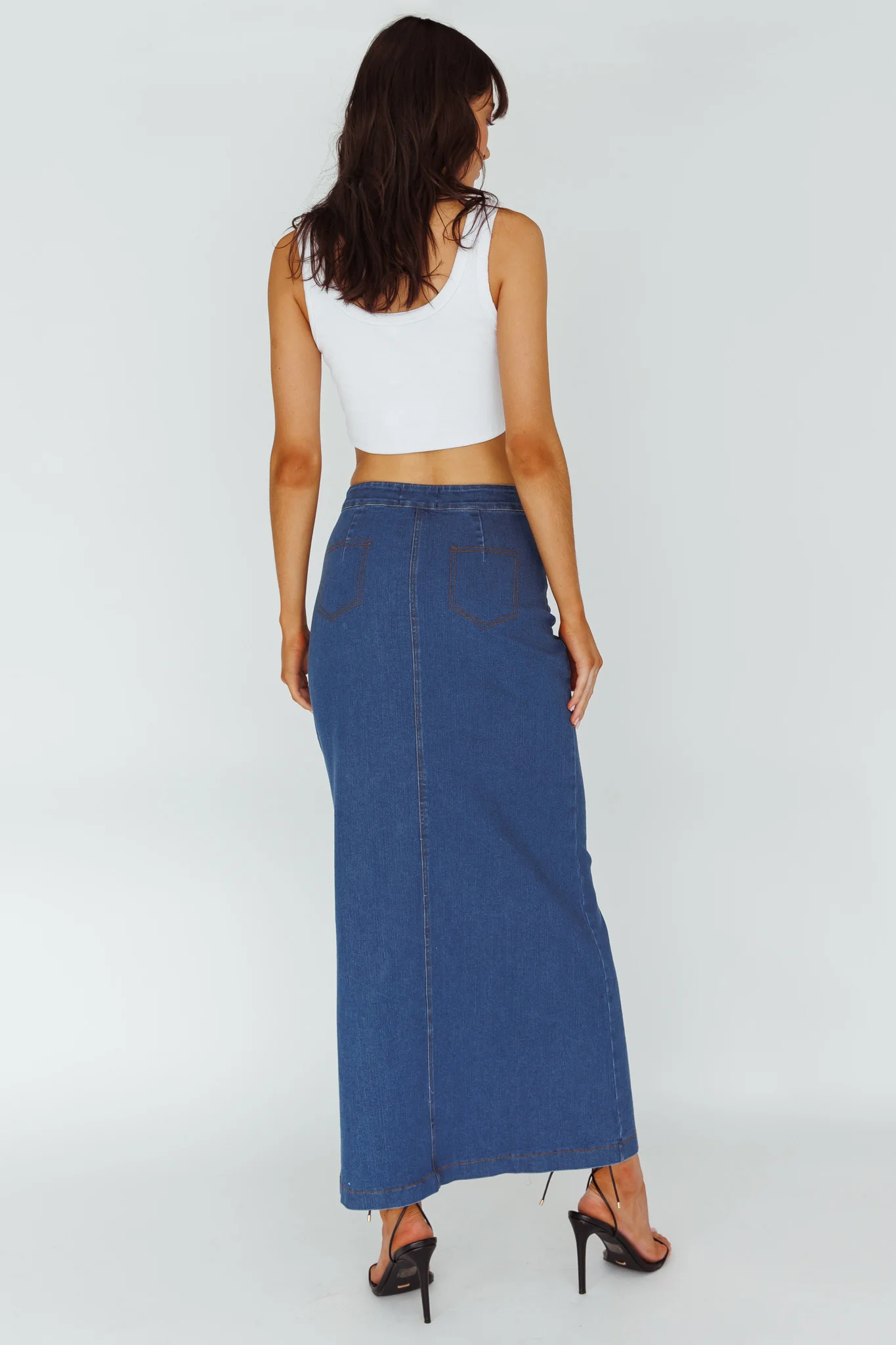 Sinead Denim Maxi Skirt Indigo - Image 3