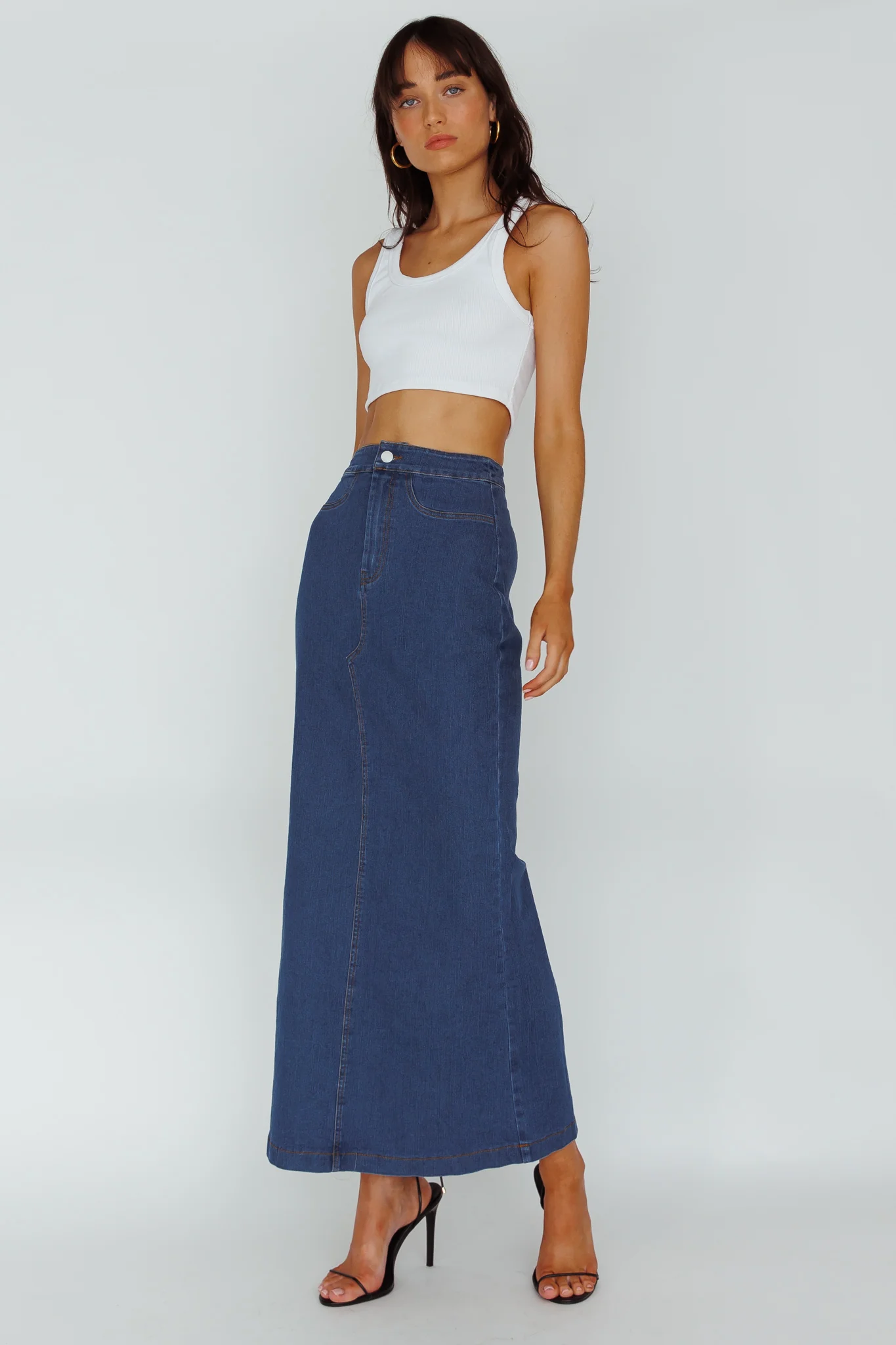 Sinead Denim Maxi Skirt Indigo - Image 4