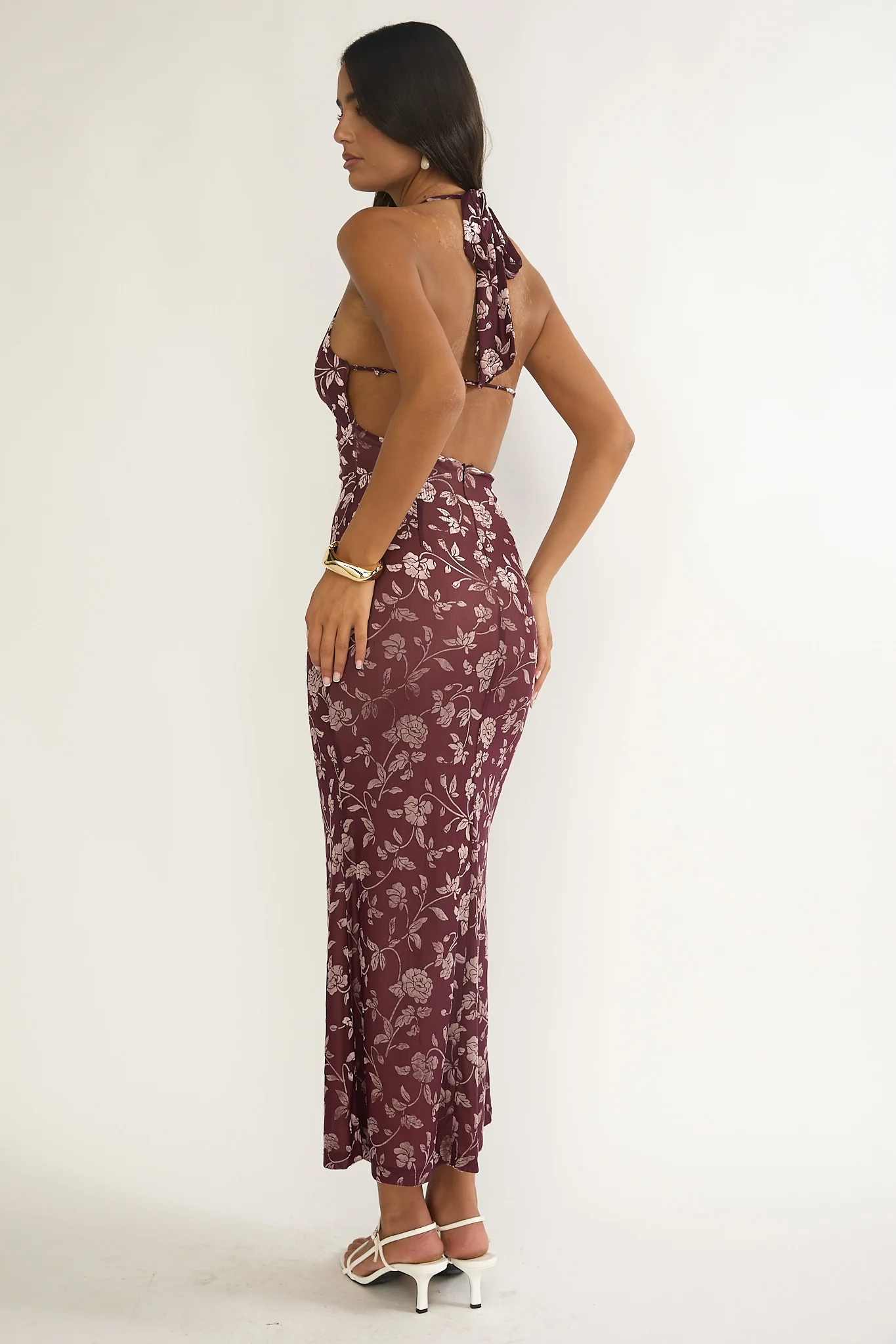 Sing To Me Keyhole Halter Maxi Dress Purple - Image 2